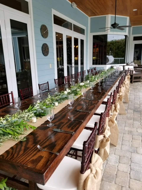 Party Rental Mahogany Farm Table - SW Florida - Exclusive Affair