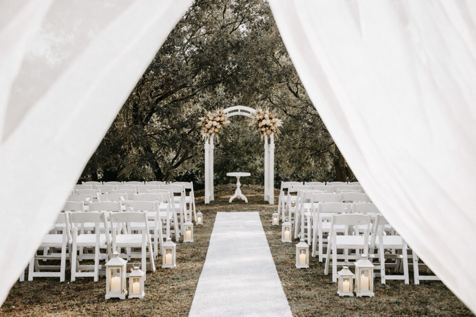 White Resin Wedding Arbor