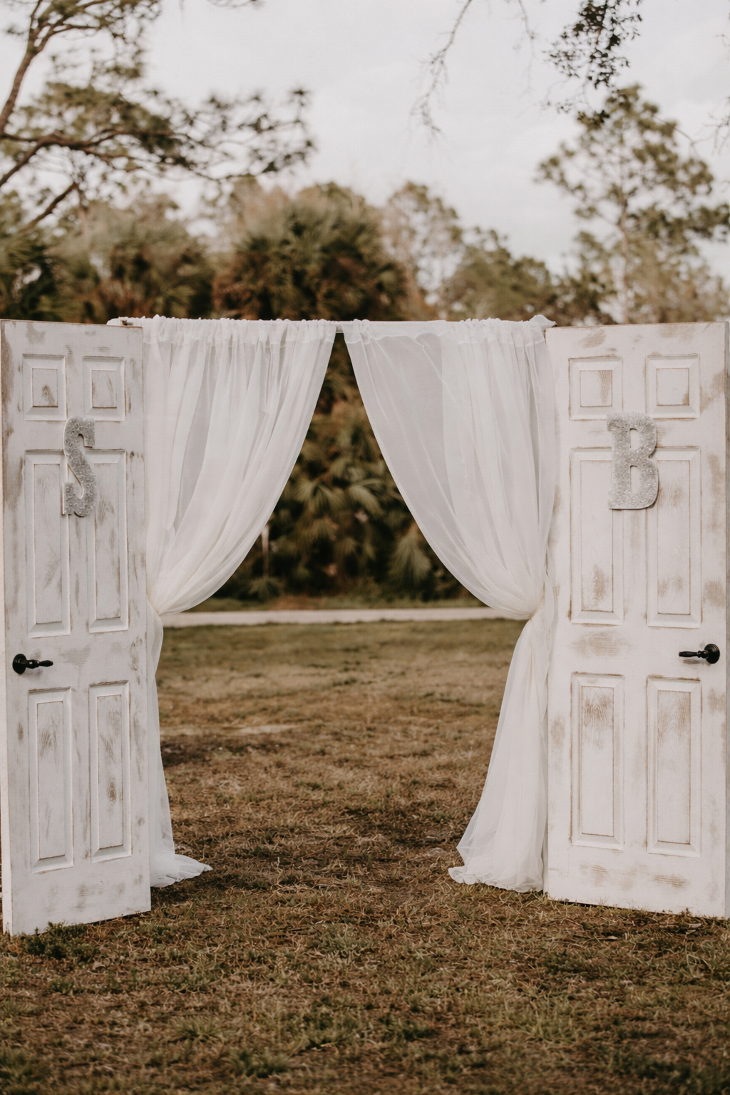 Vintage Wooden Double Door Arbor w/stakes