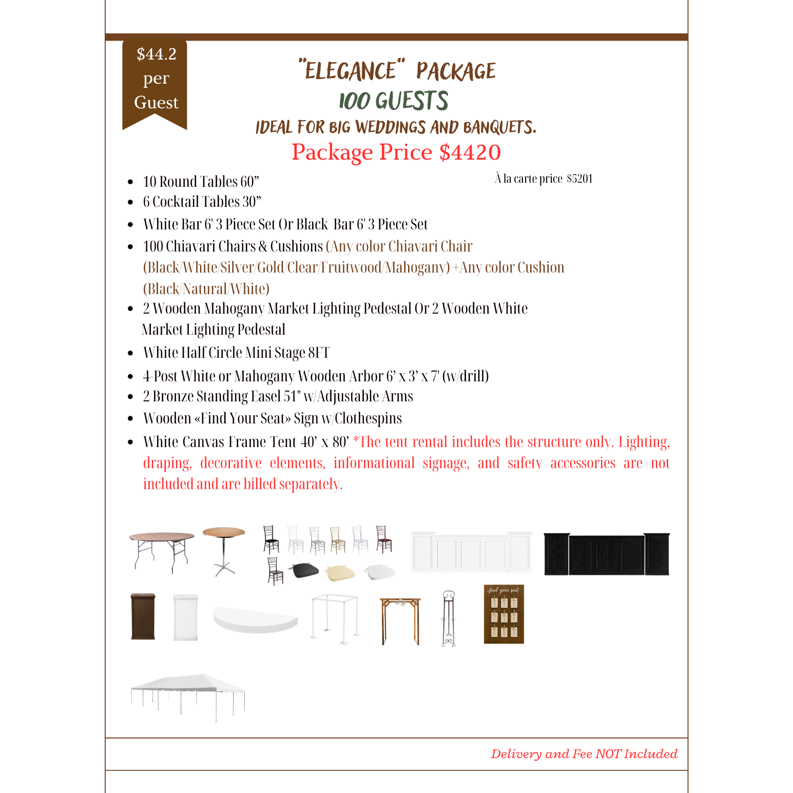 "Elegance" Package 100 guests