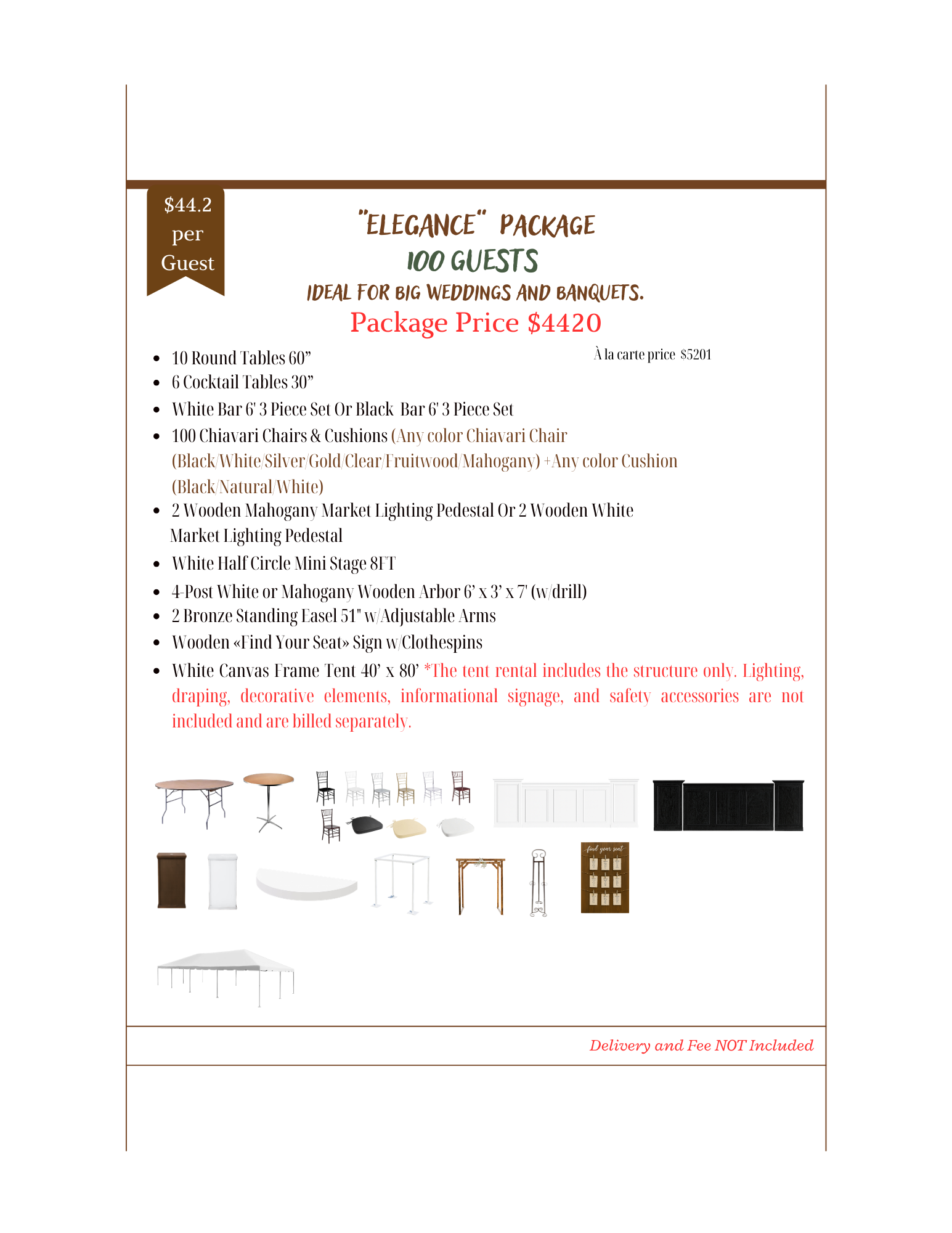 "Elegance" Package 100 guests