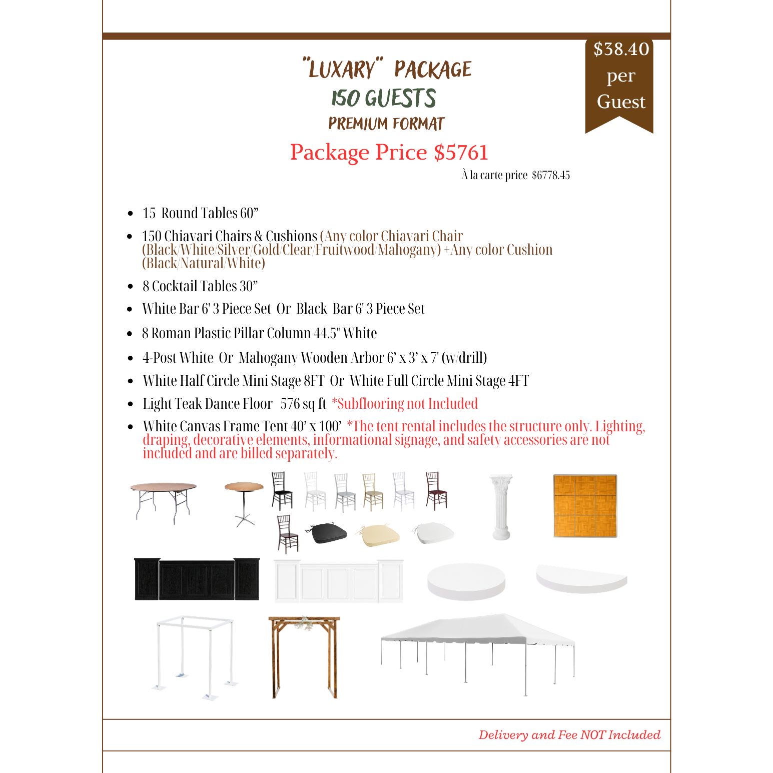"Luxary" Package 150 guests - Premium format