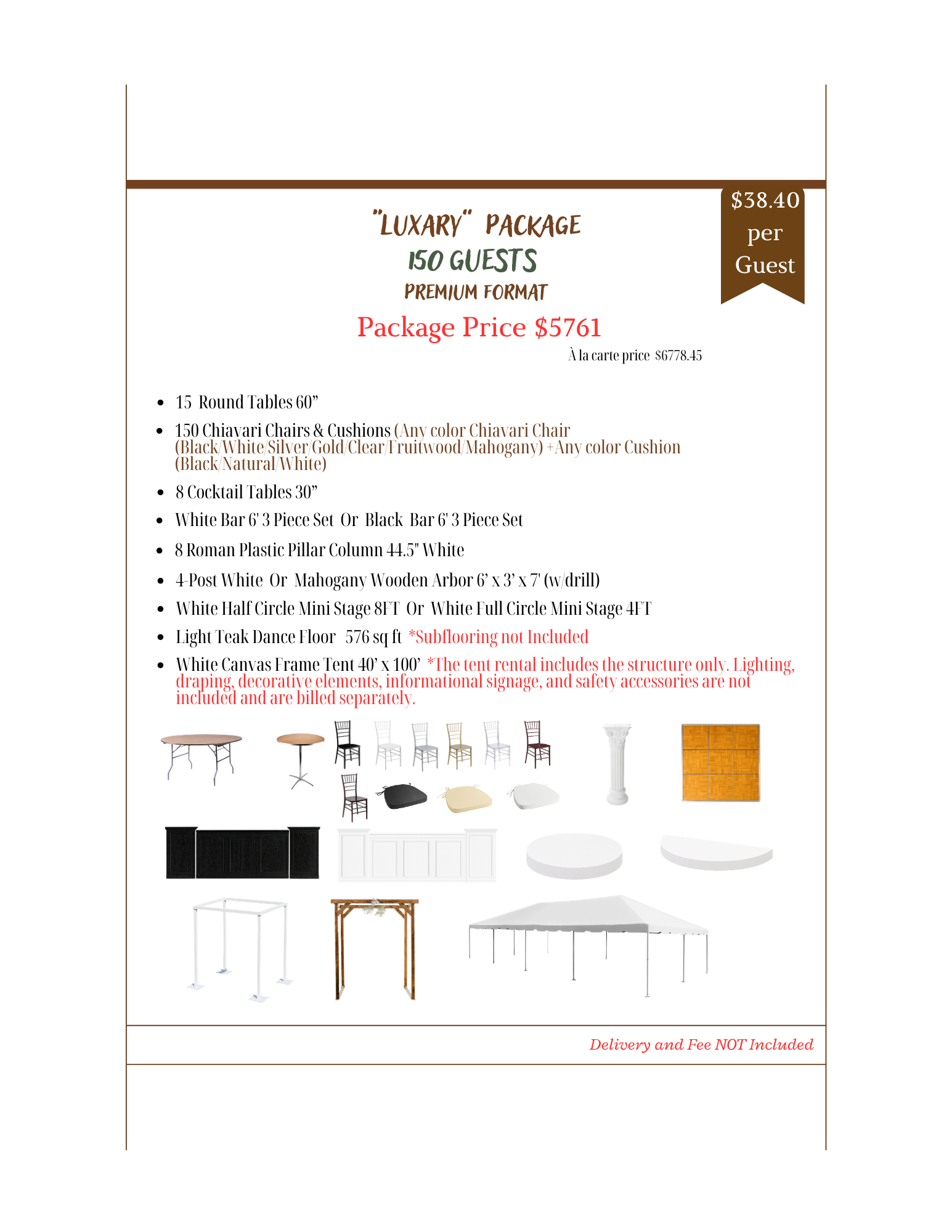 "Luxary" Package 150 guests - Premium format