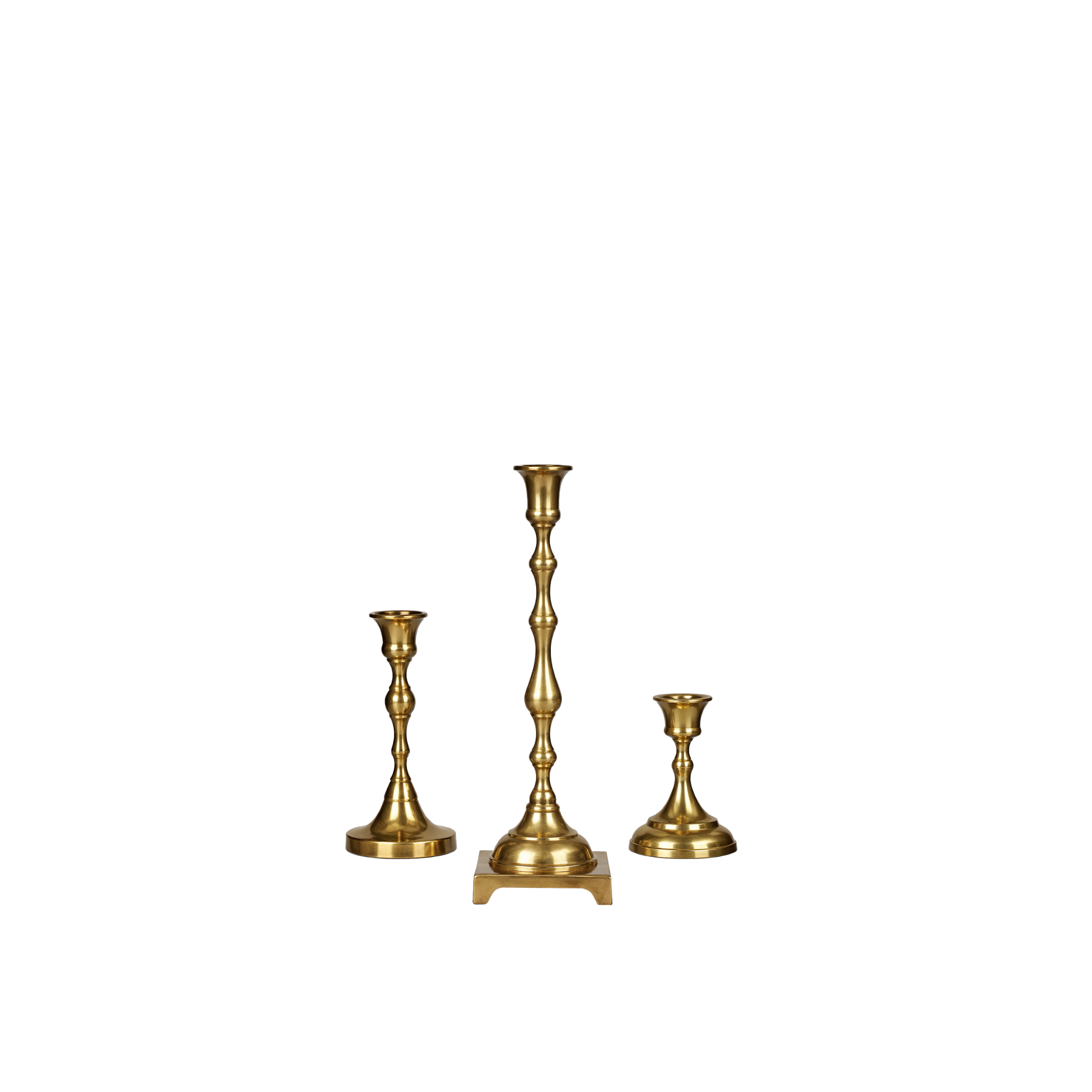 Accorded Brass Candle Sticks Holders from 3” to 12” Price per Each