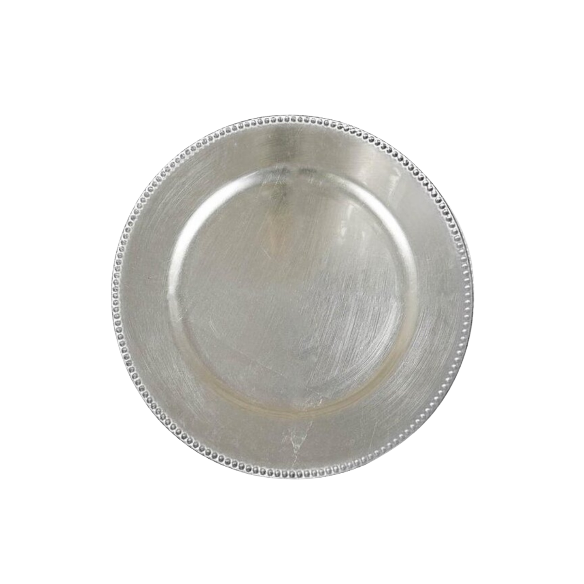 Acrylic Silver Charger Plate Beaded 13"
