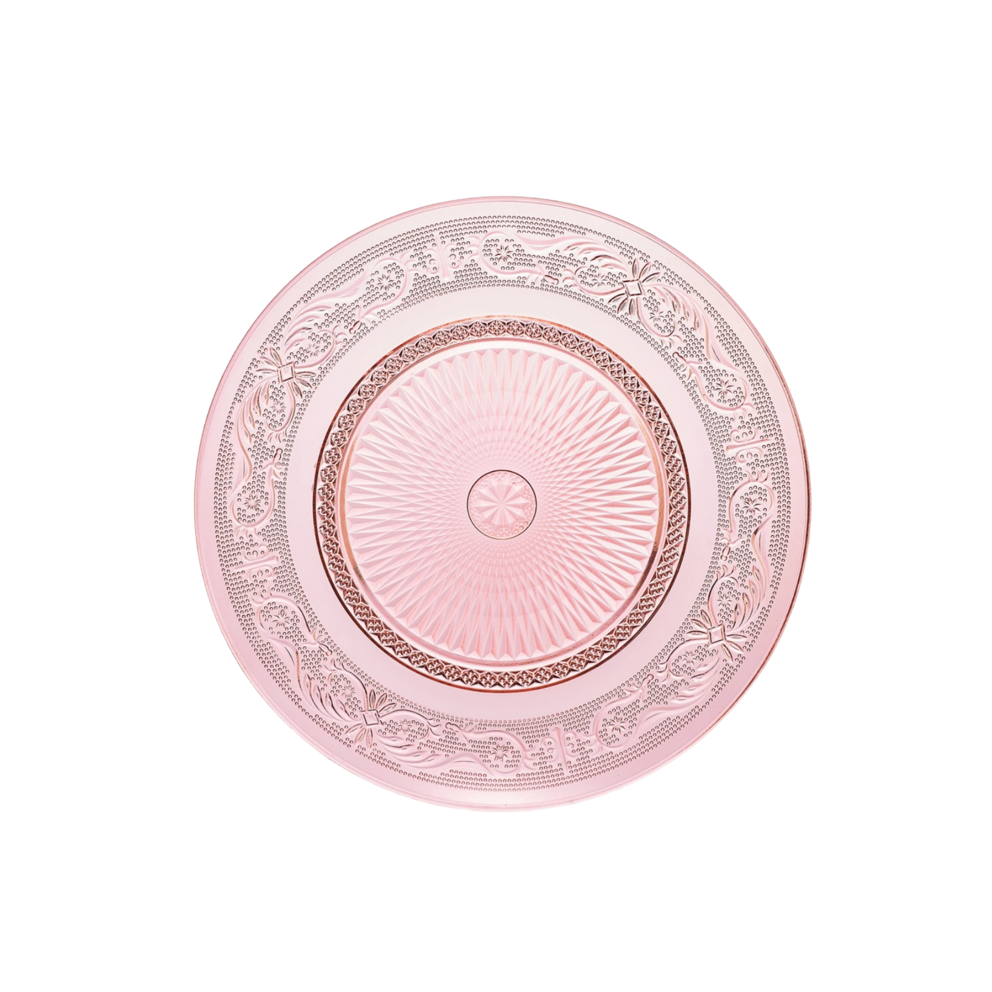 Art Deco Crystal Pink Plate 10"