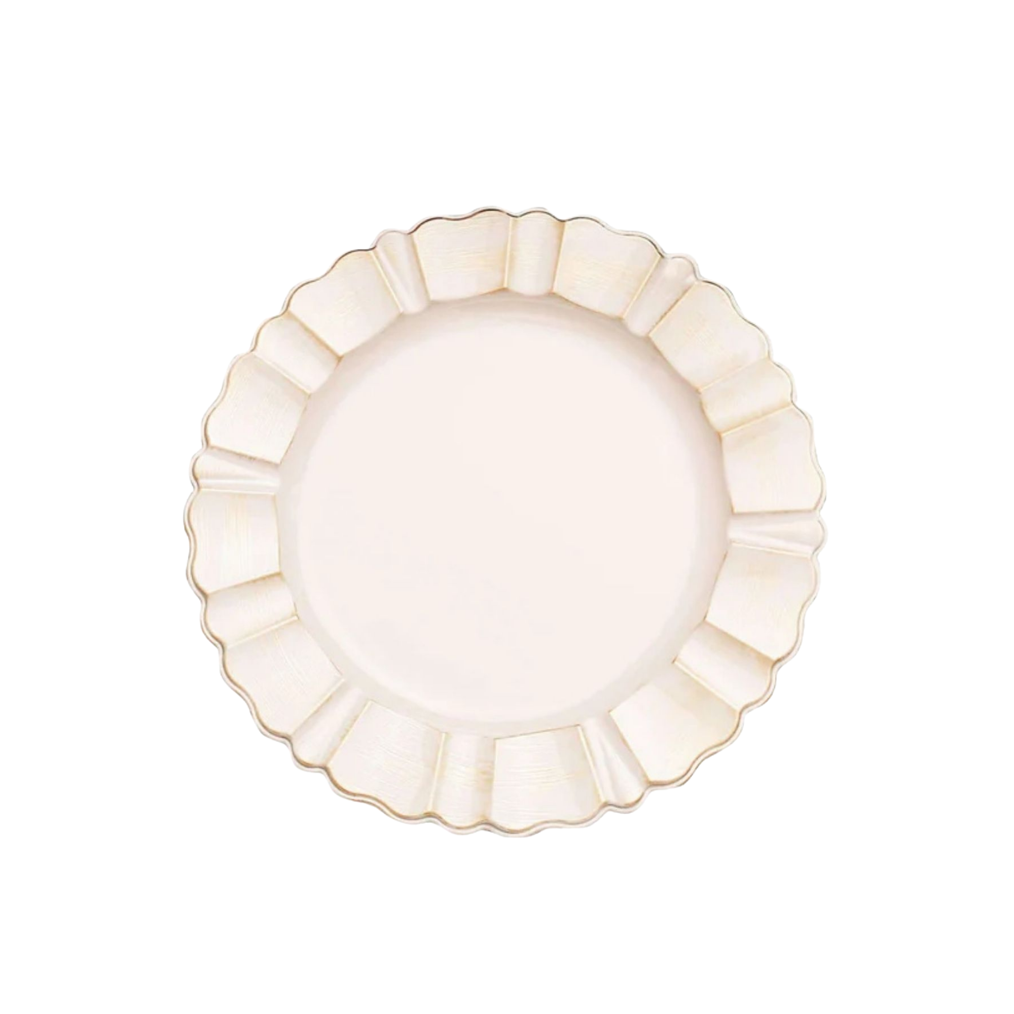 Beige Acryllic Charger Plate Scallop 13"