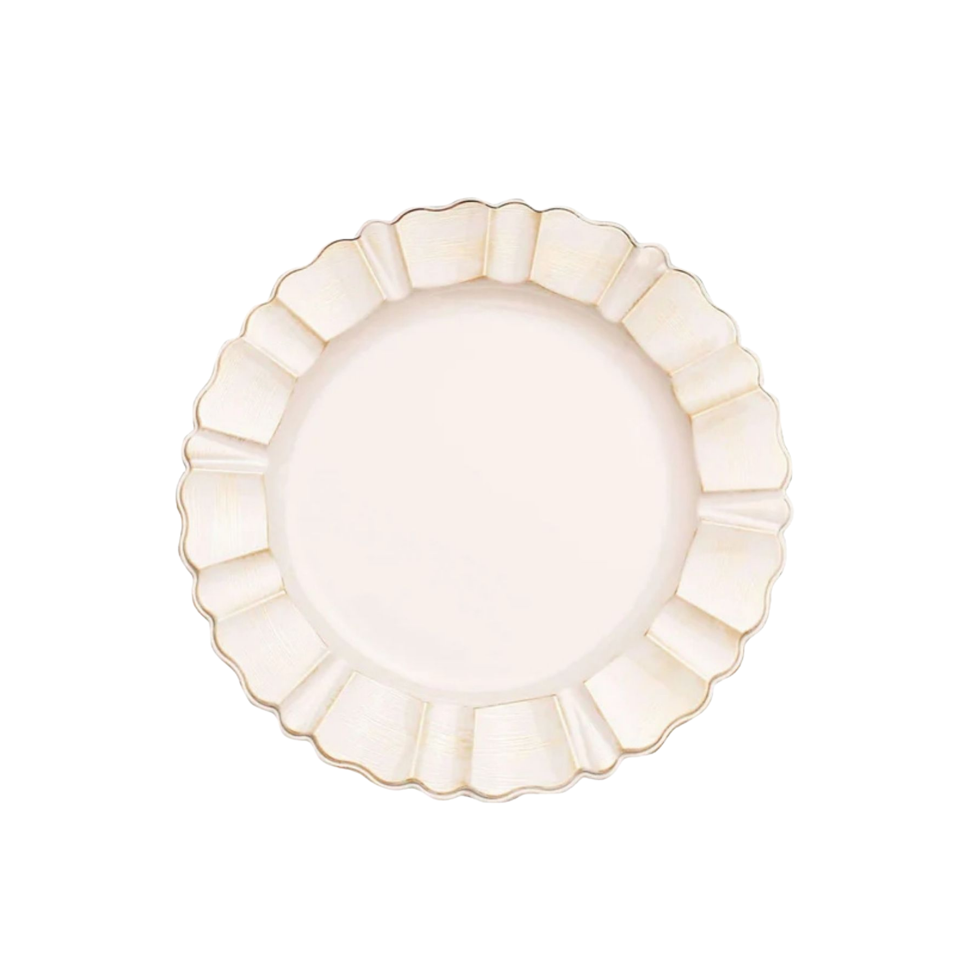 Beige Acryllic Charger Plate Scallop 13"