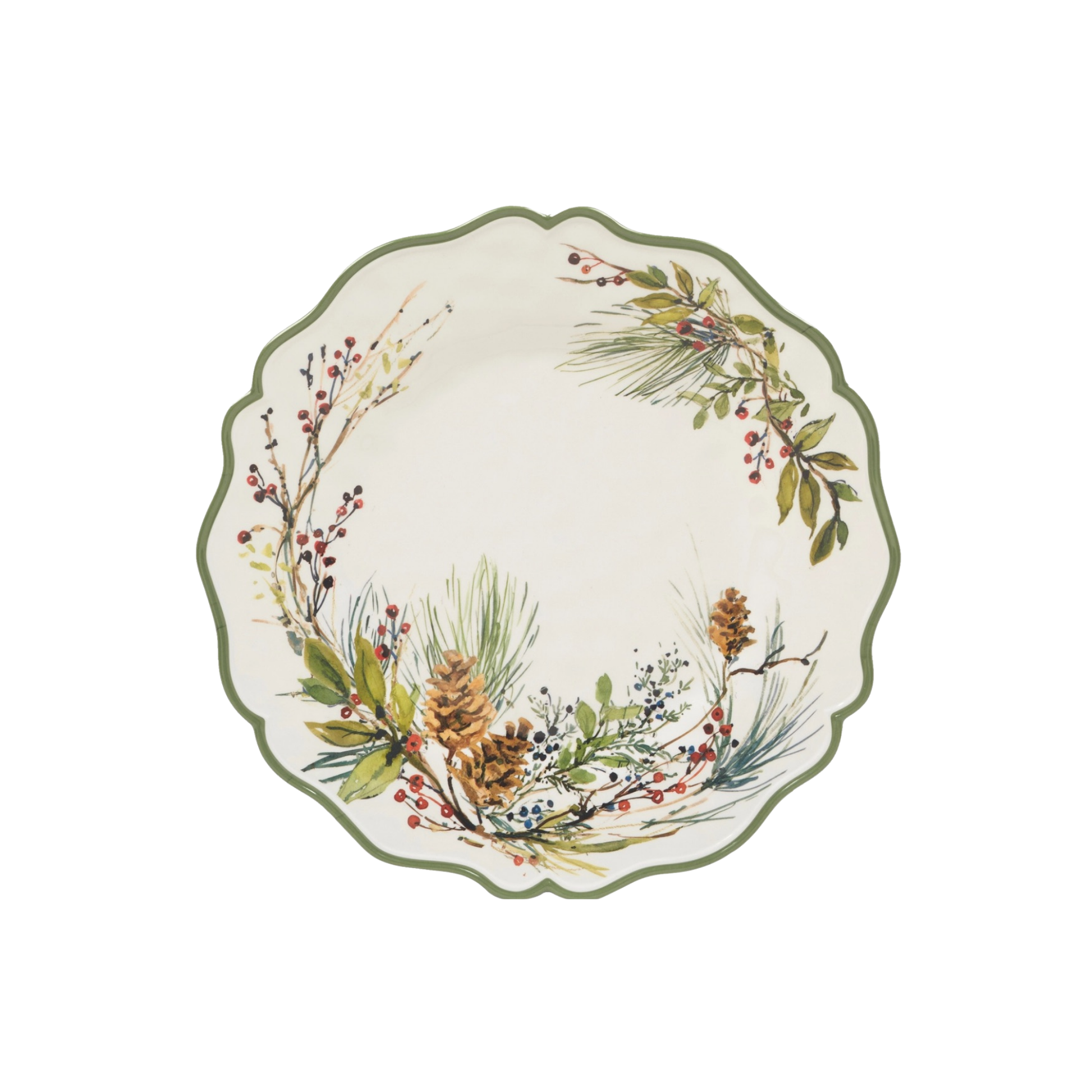 Christmas Winters Forest Melm Round Plate 14”