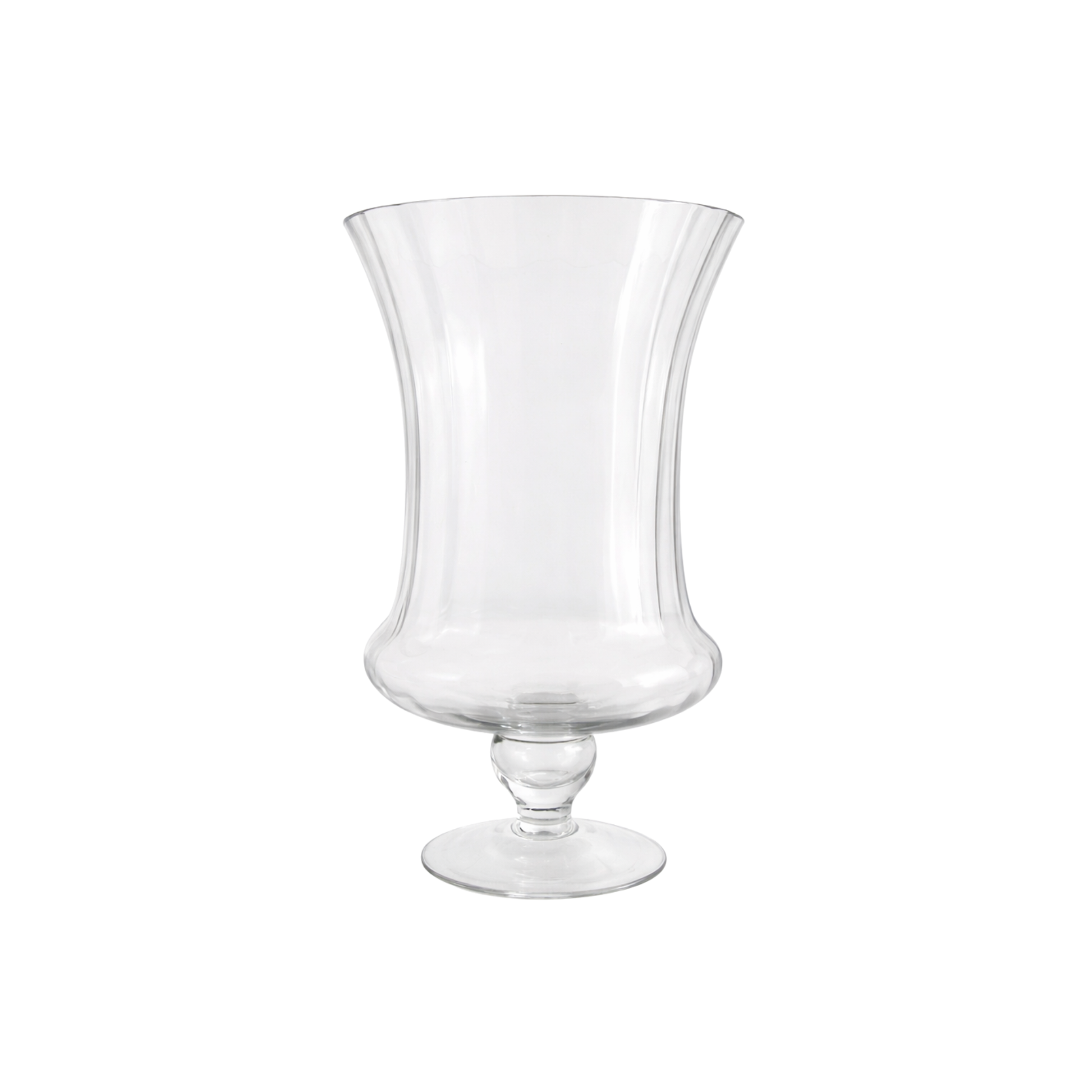 Clear Glass Pedestal Vase 15”