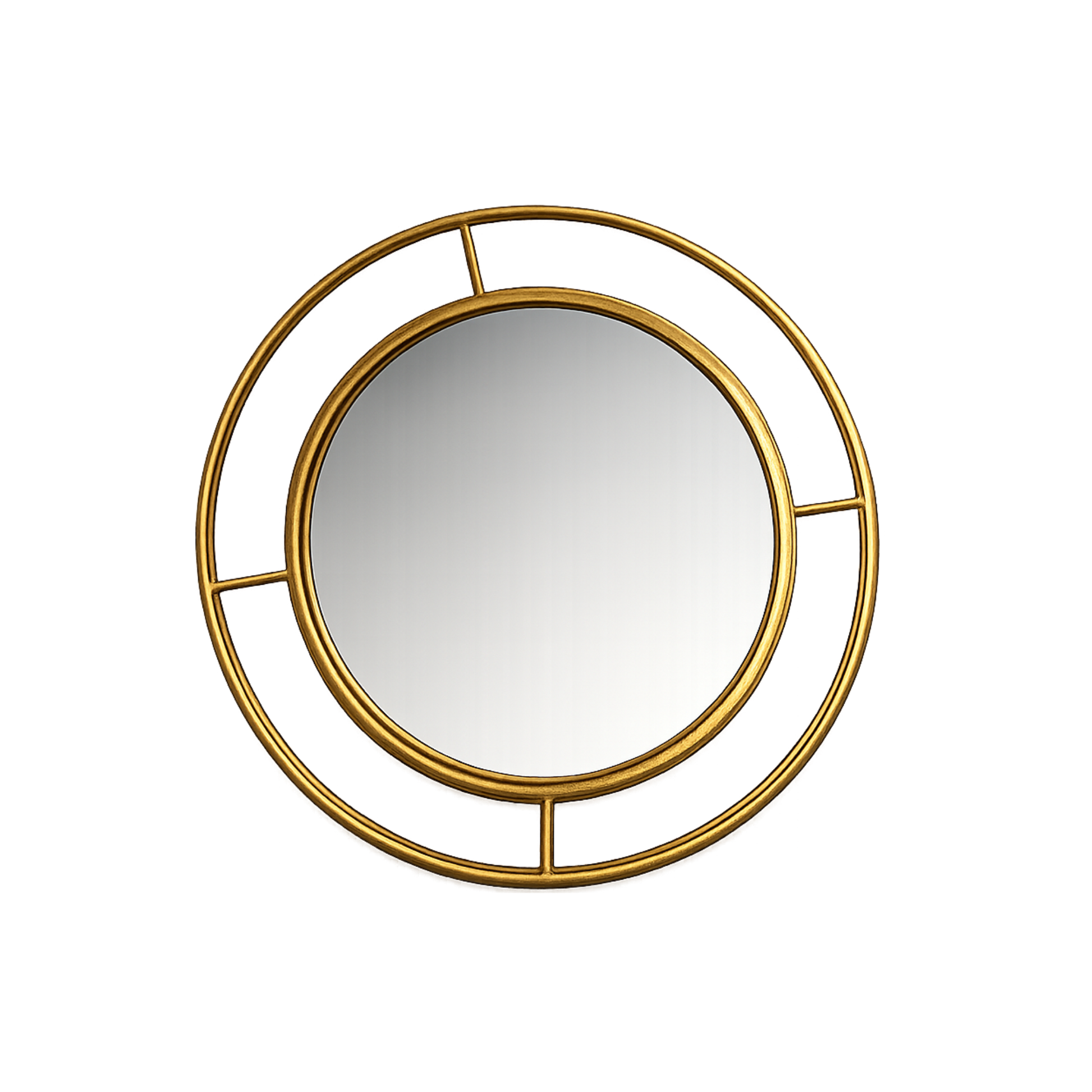 Gold Antique Round Mirror