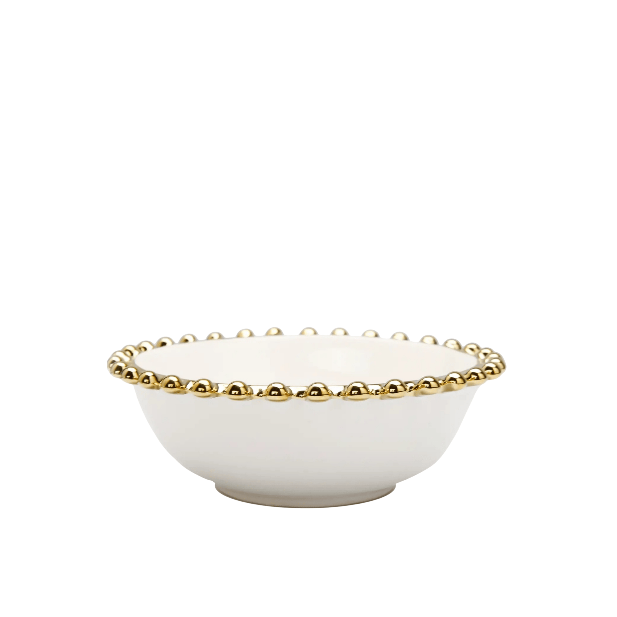 Gold Beaded Border Bowl 8.5"