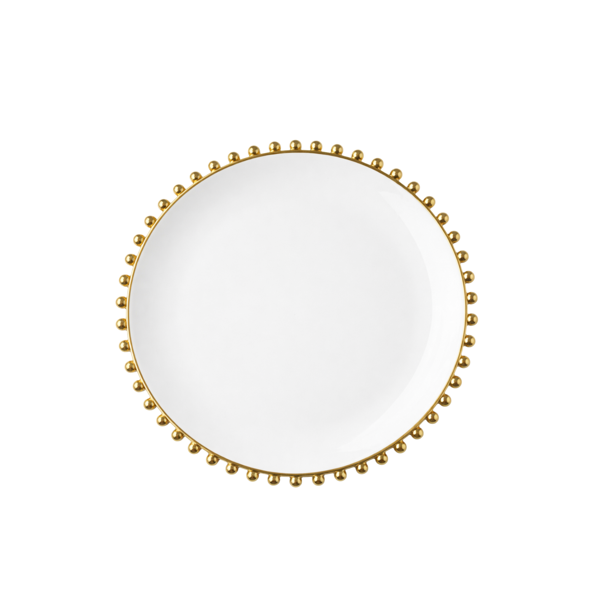 Gold Beaded Border  Dinner Plate 10.75"