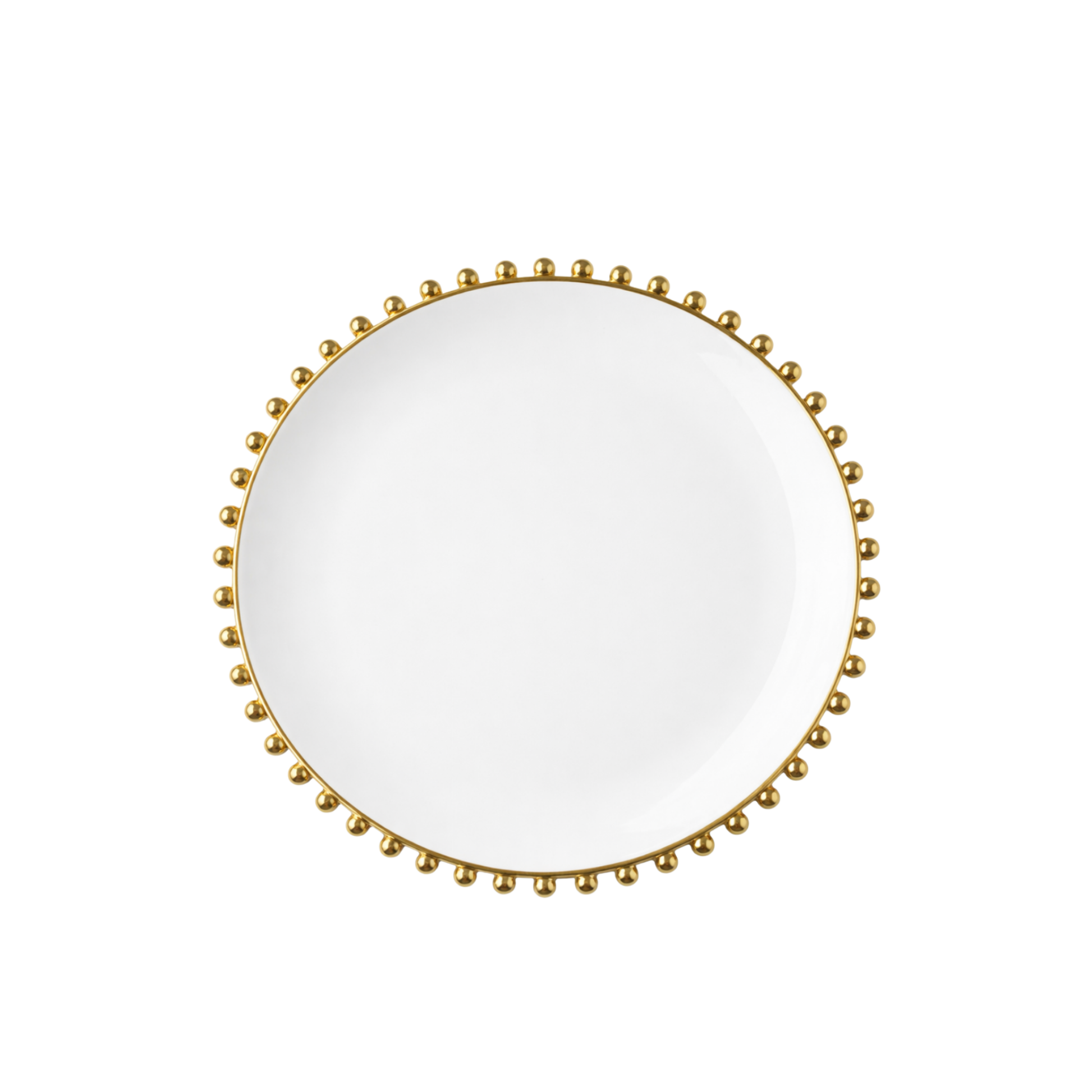 Gold Beaded Border  Dinner Plate 10.75"