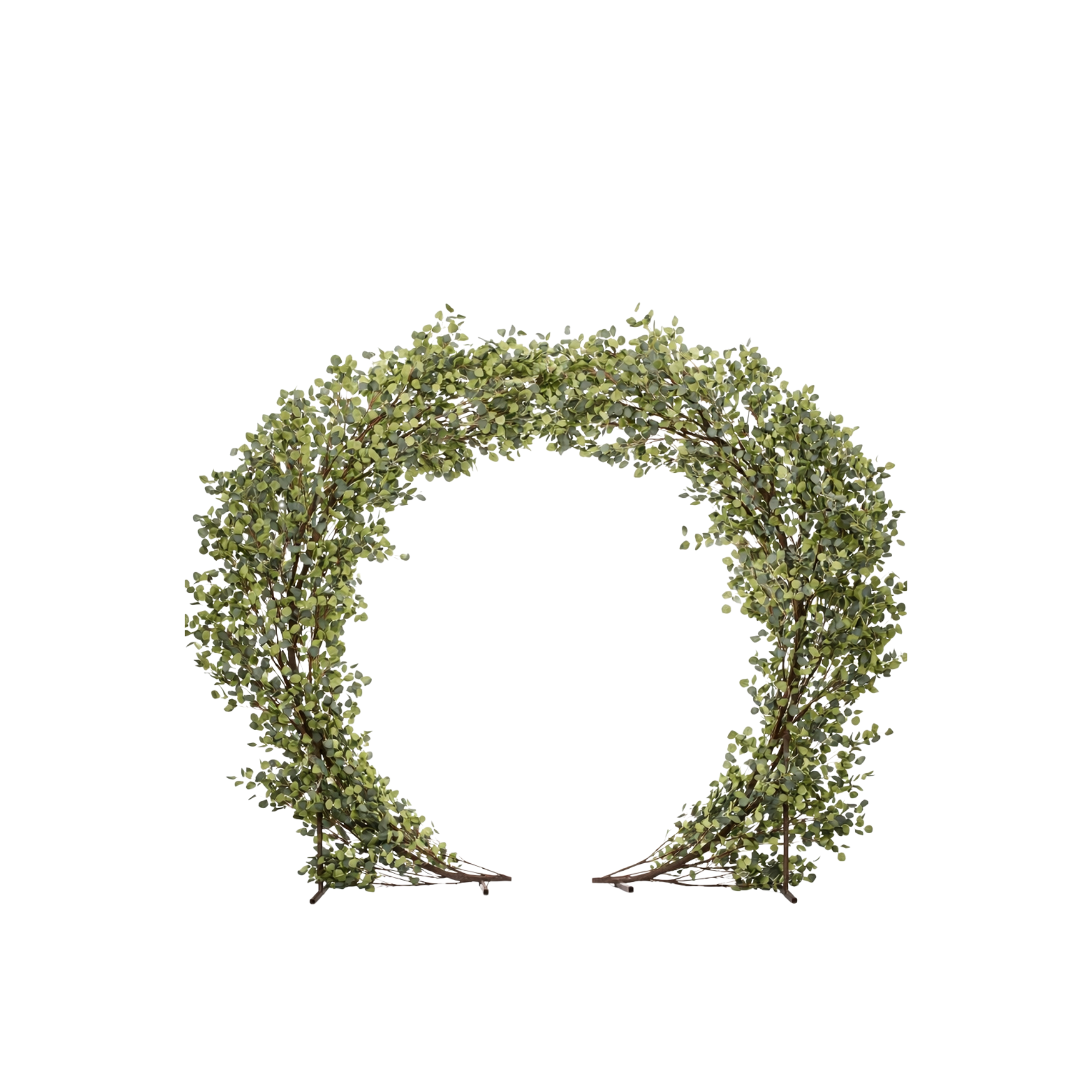 Green Round Eucalyptus Leaf Arch w/Interchangeable Branches 8'