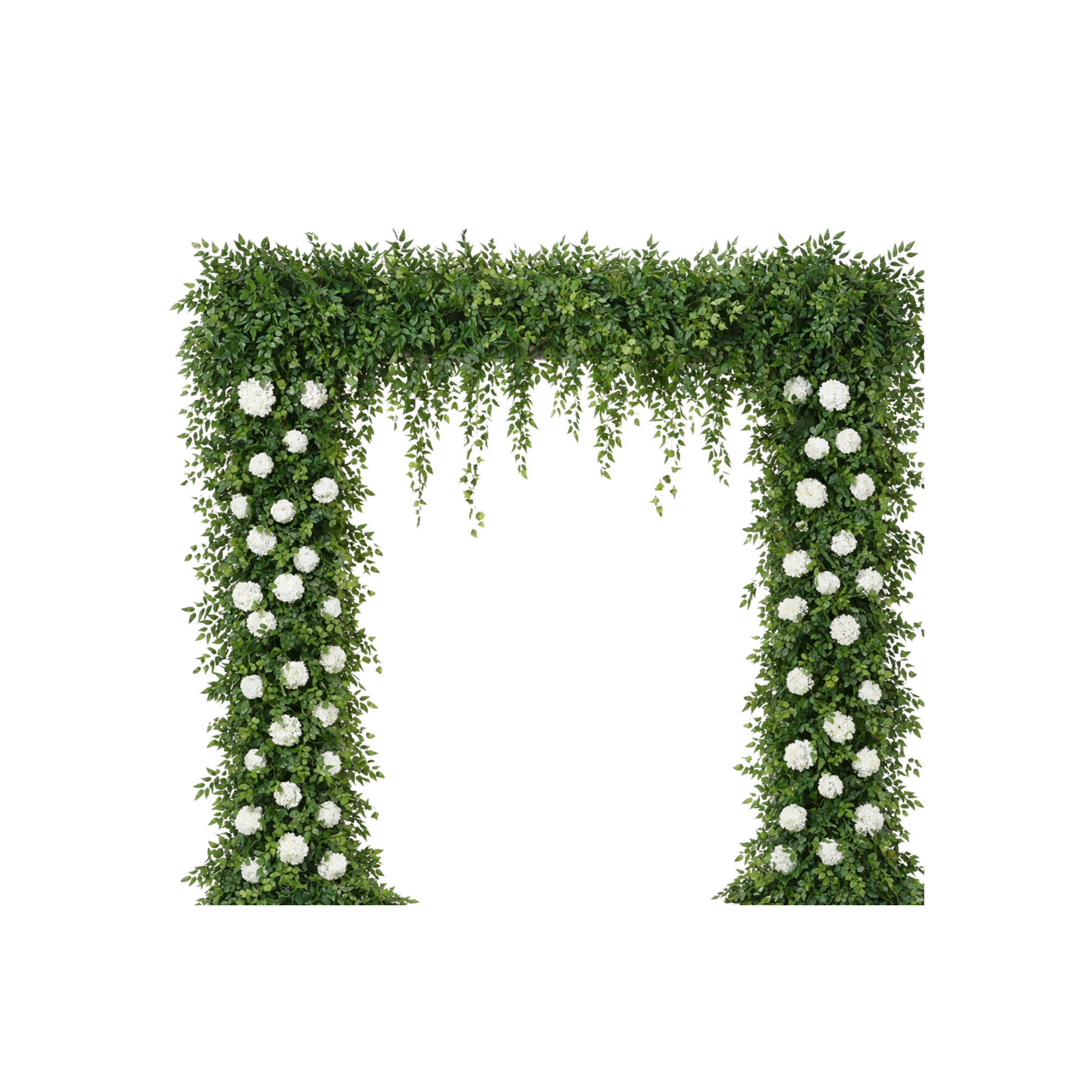 Green Willow Leaf & Wisteria Mixed Square Floral Arch 8 FT -Pipe Kit Frame Needed