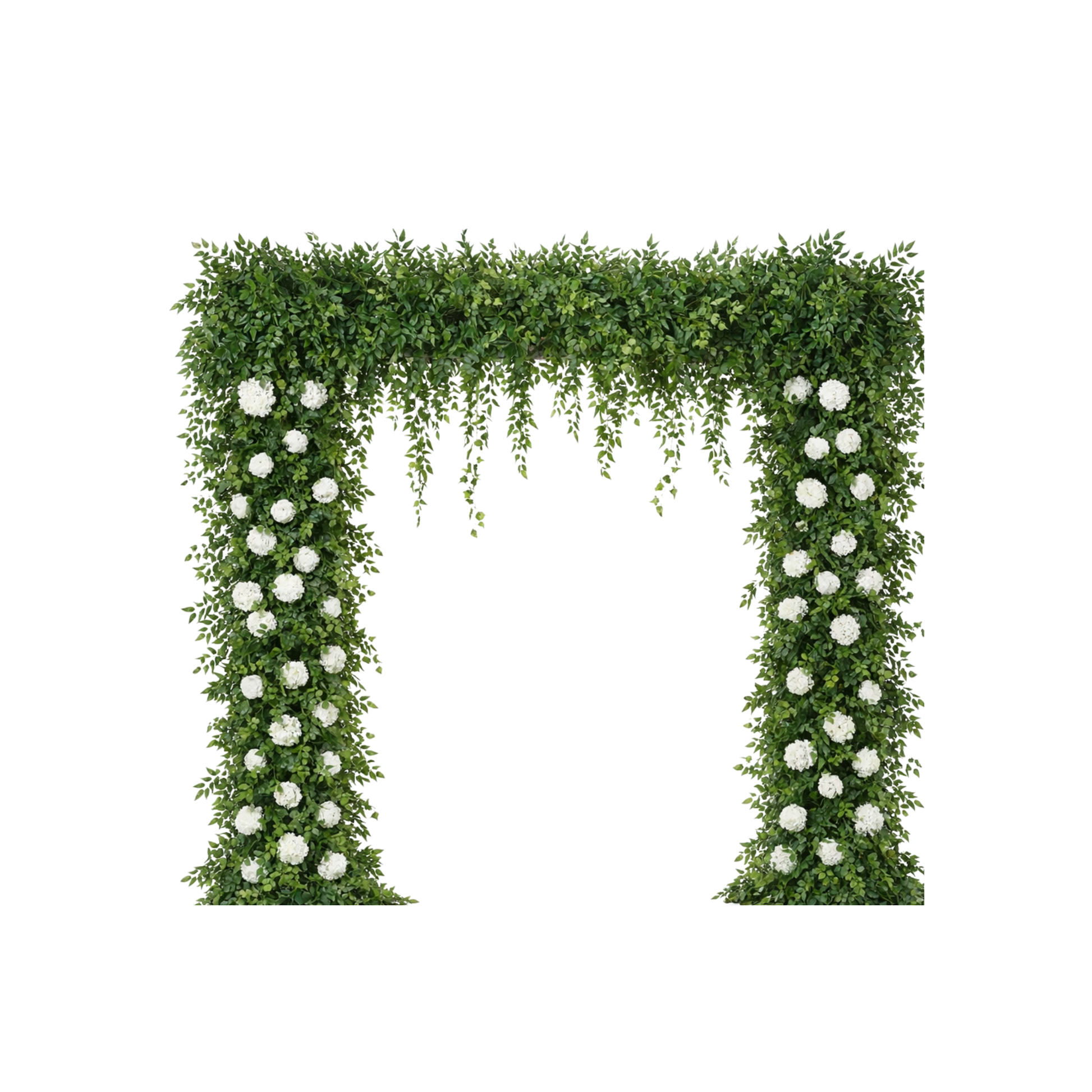 Green Willow Leaf & Wisteria Mixed Square Floral Arch 8 FT -Pipe Kit Frame Needed