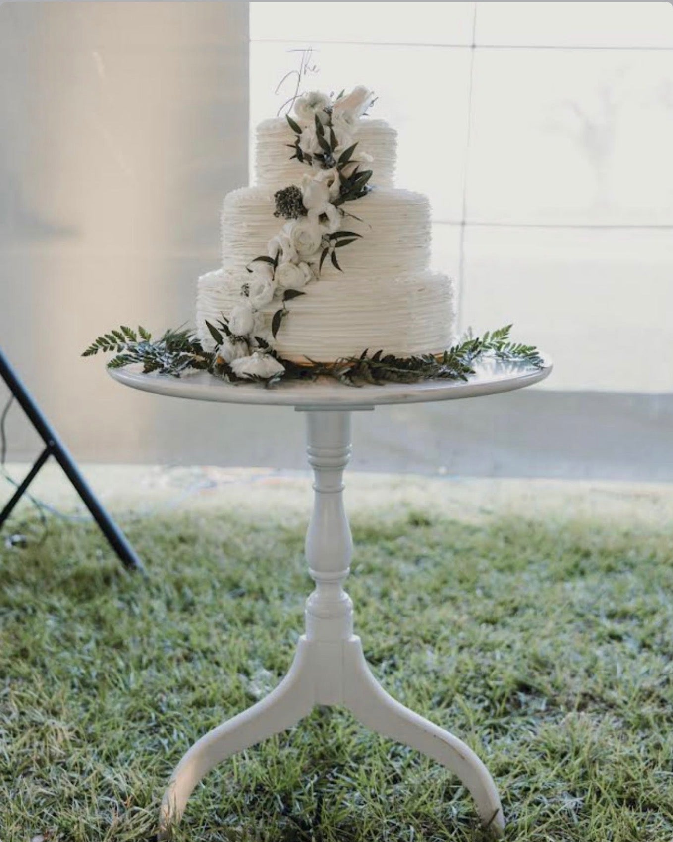 White Pedestal  Table 24" D