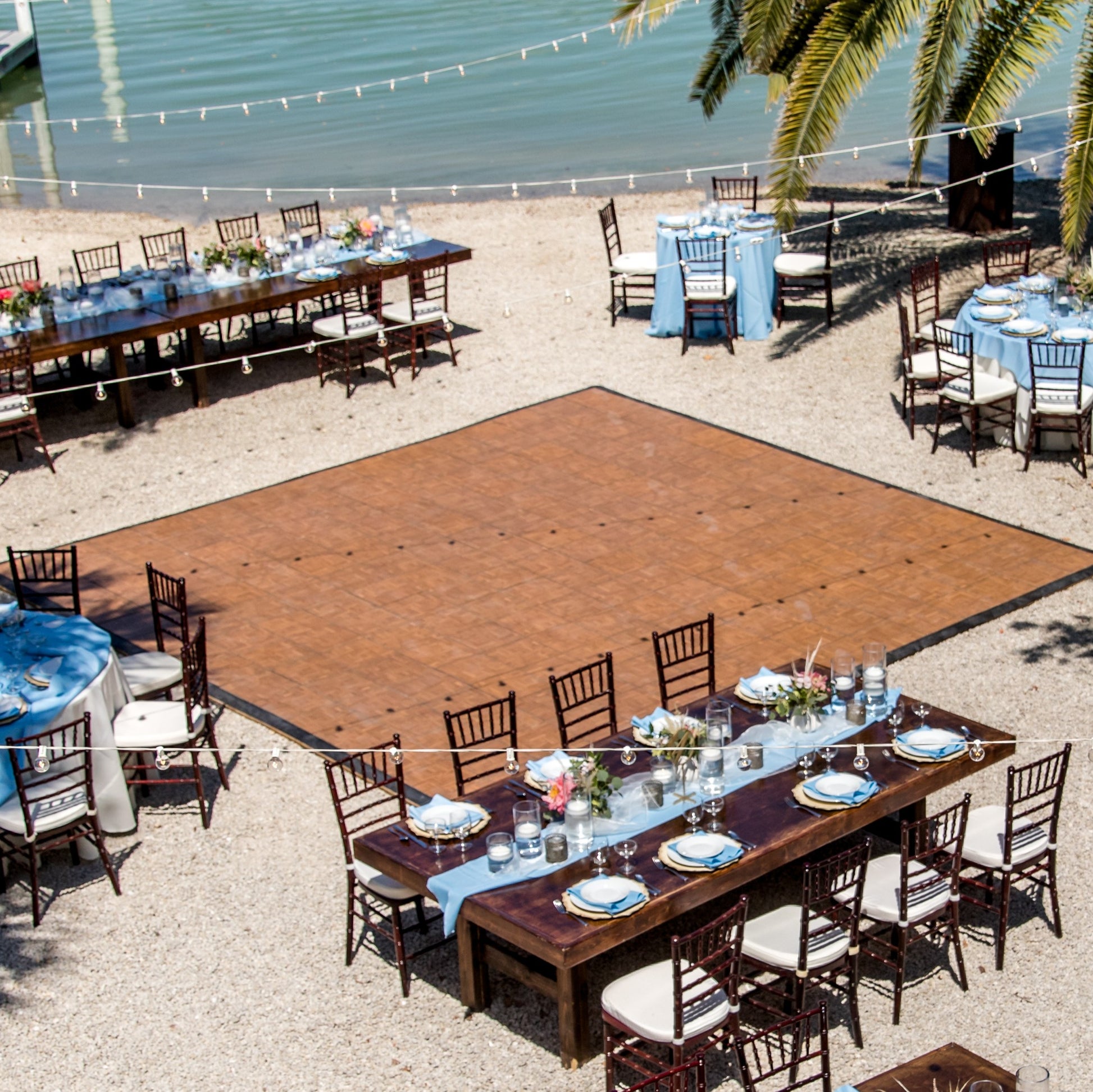 Light Teak Dance Floor 3' x 3' Sections - Sq / Ft Price $3.00