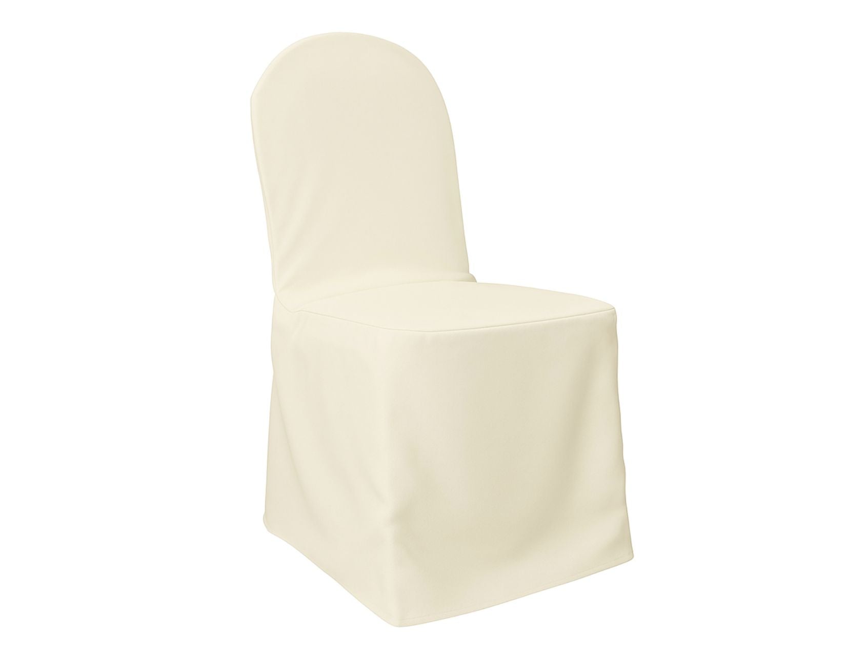 Ivory Solid Banquet Chair Cover