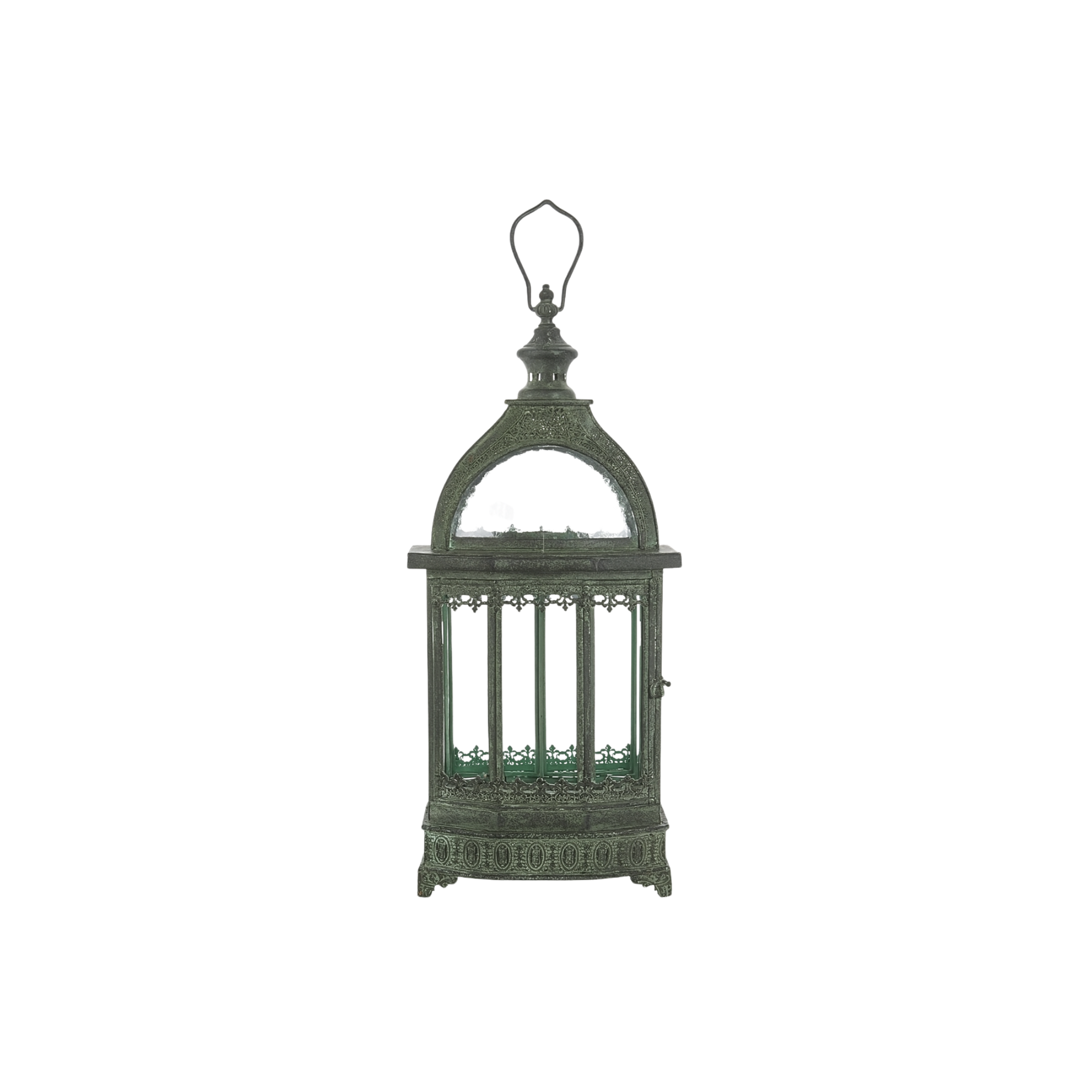 Lantern Antique Green Metal  23"