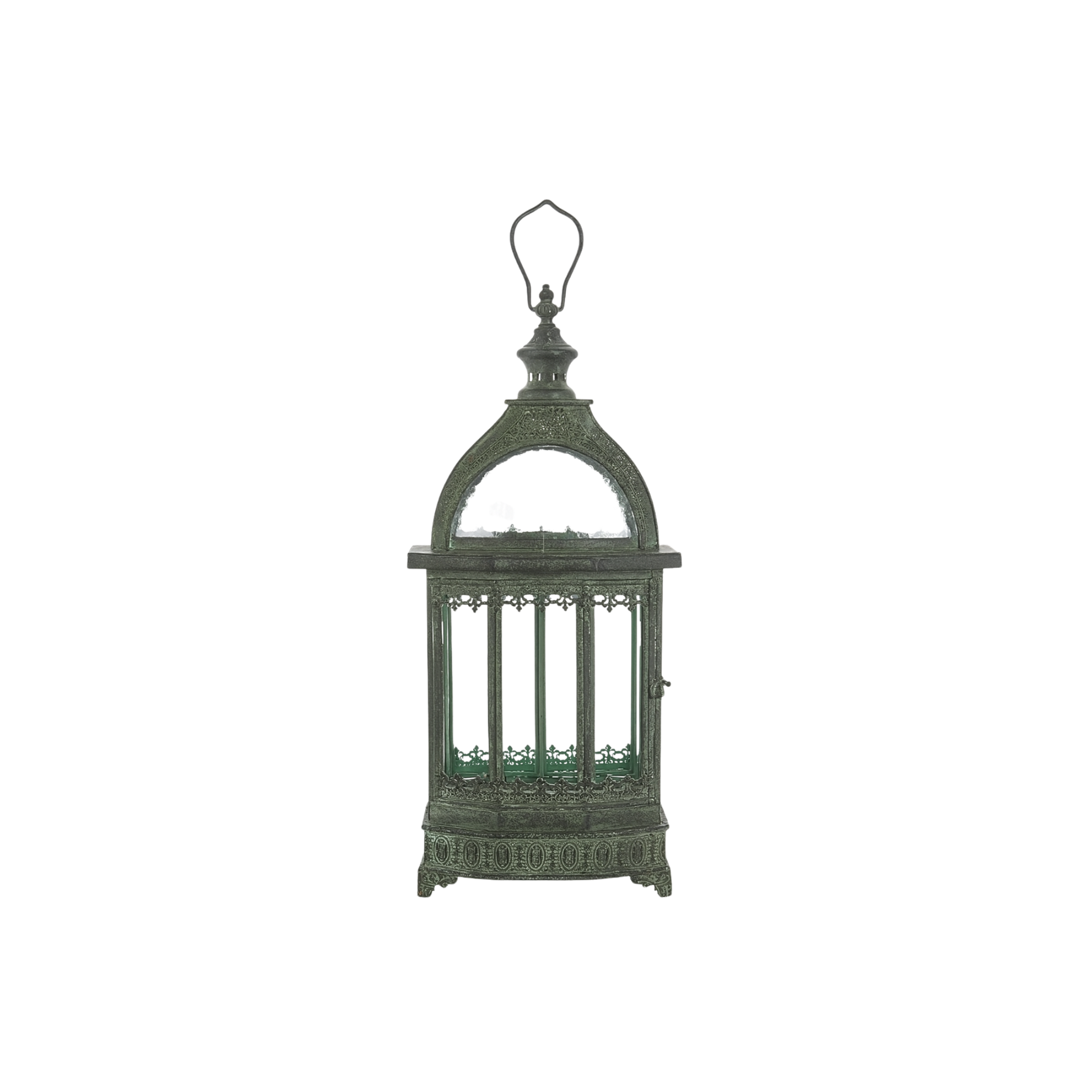 Lantern Antique Green Metal  23"