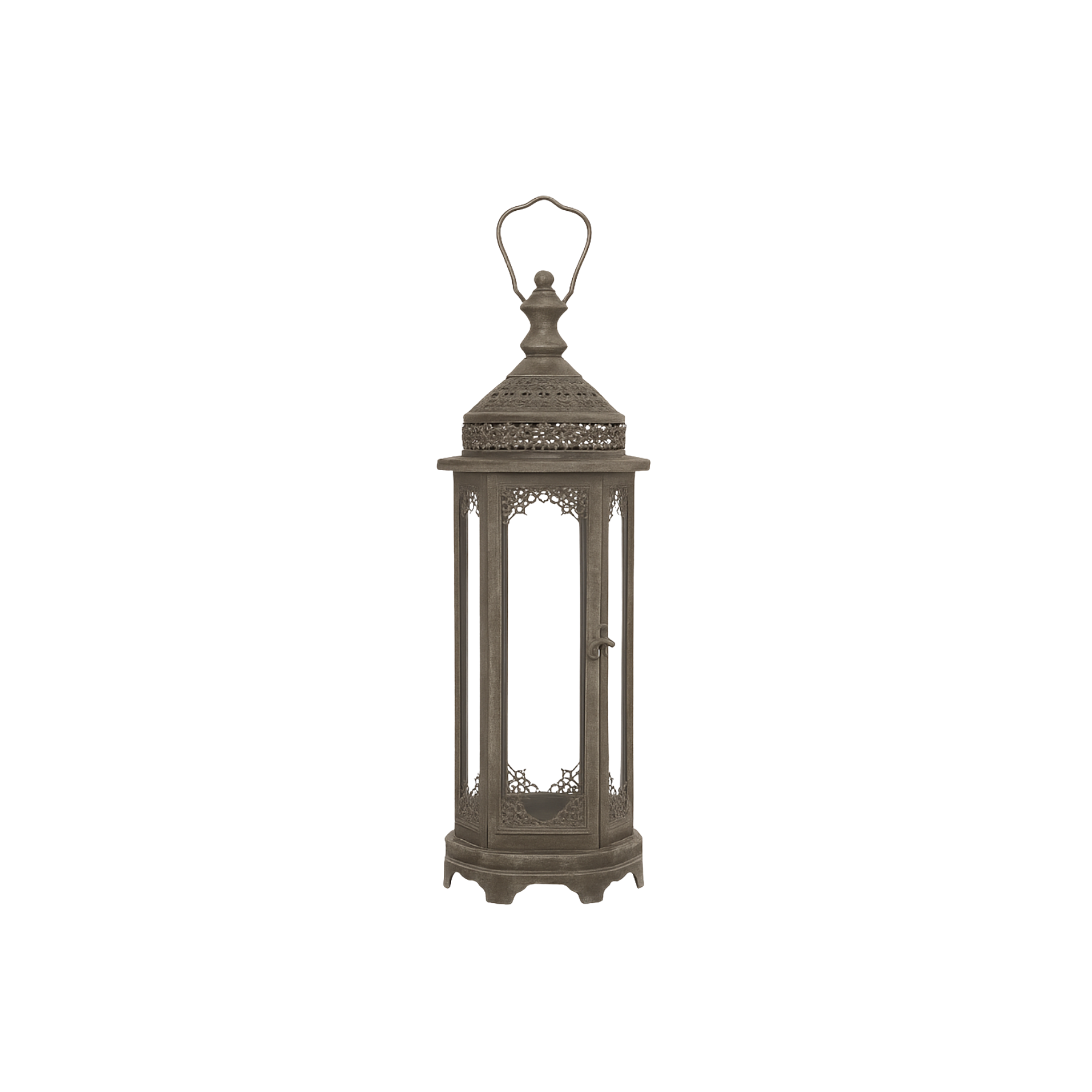 Lantern Dark Gray Metal  27"