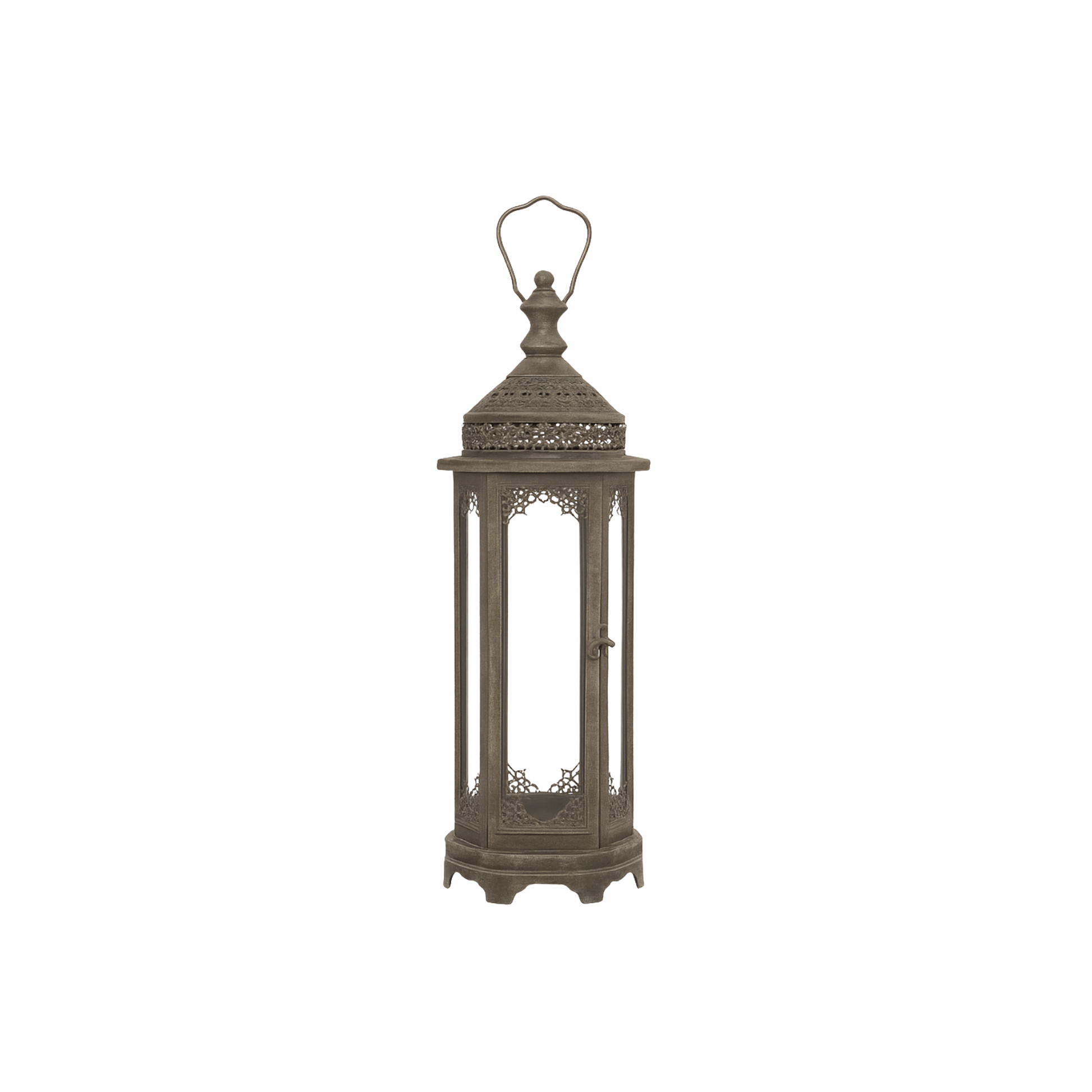 Lantern Dark Gray Metal  27"