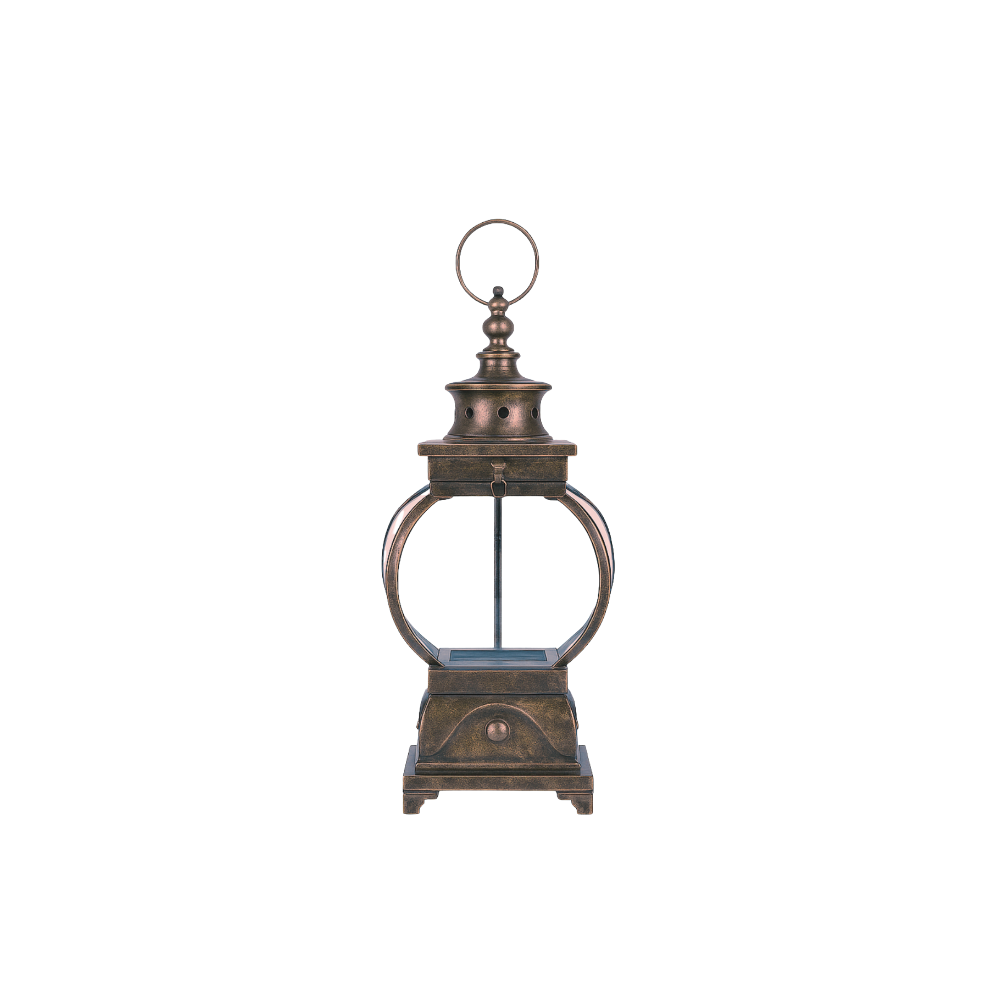 Lantern Gold Metal Antique 15"