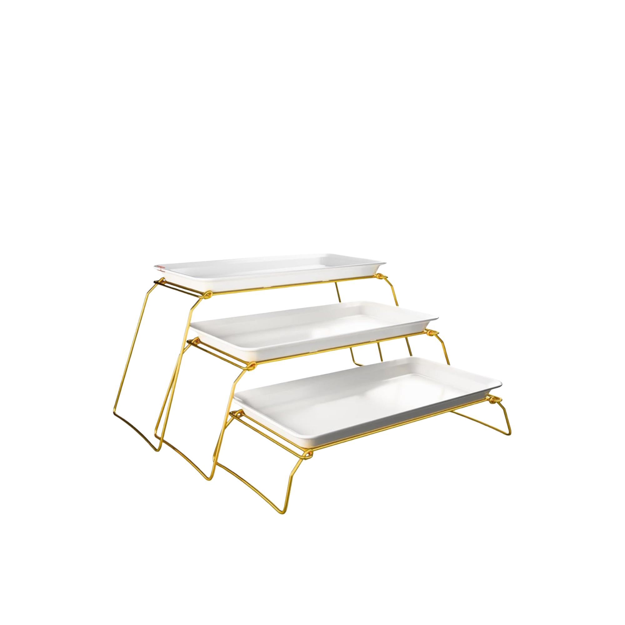 Large 3-Tier Serving Tray Set Melamine 17" Platters