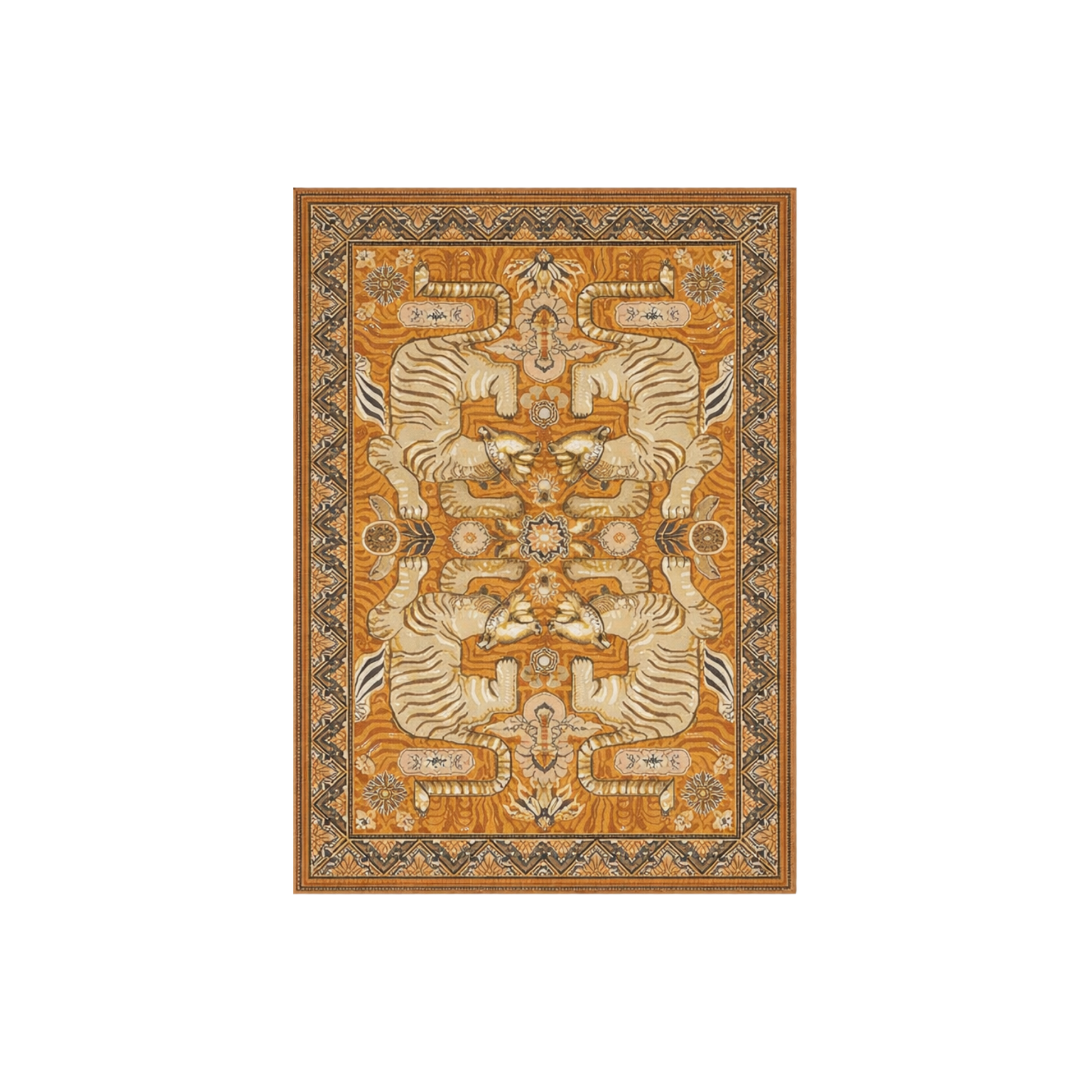 Large Tibetan Tiger Area Rug 9’ x 12’