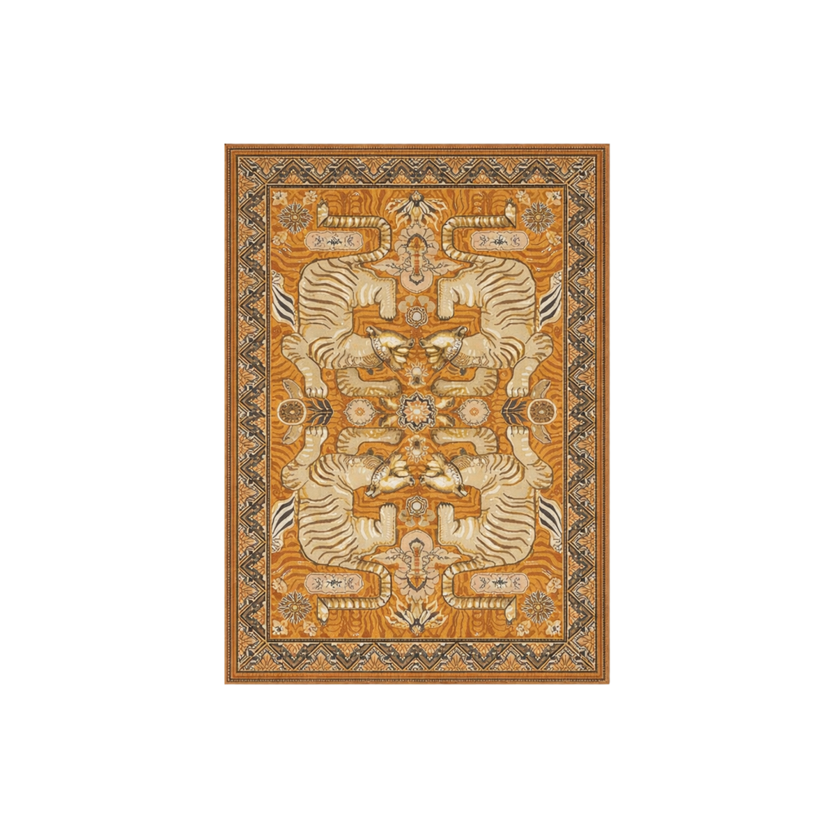 Large Tibetan Tiger Area Rug 9' x 12' – Exclusive Affair Party Rentals