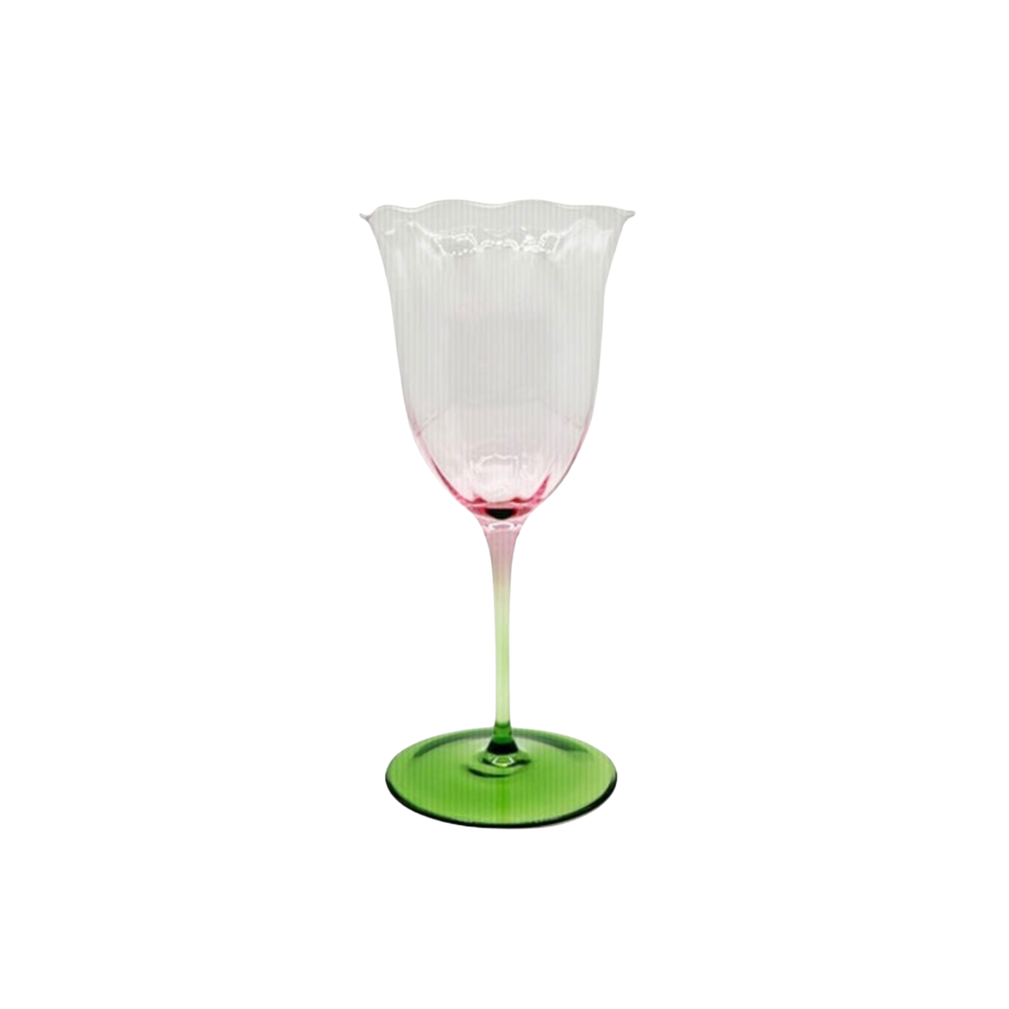 Lily Pink & Green Water & Wine Glass 7.5oz - Provided Racks of 25 Price per One