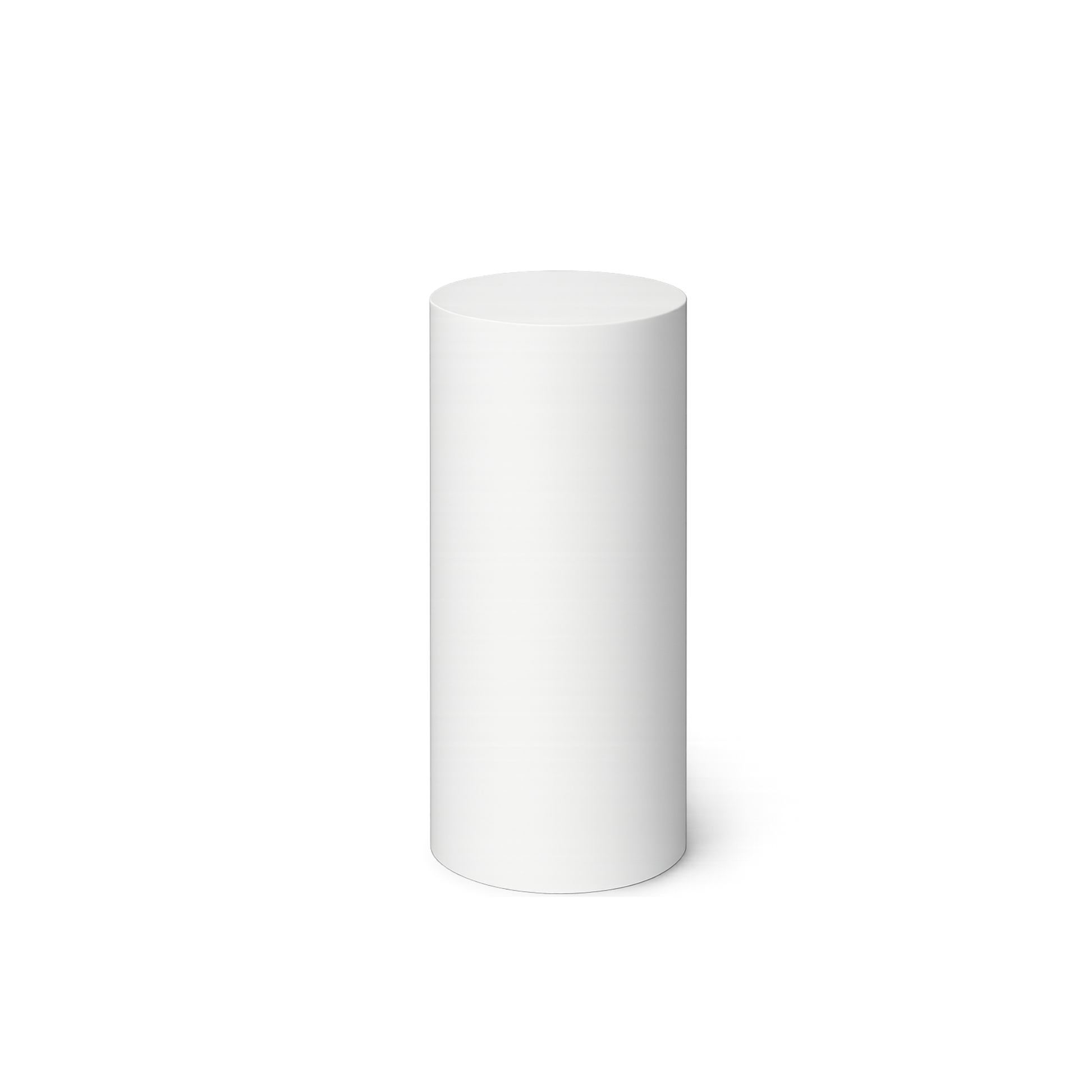 Metal Cylinder Pedestal Display White L: 14" x 29 1/2