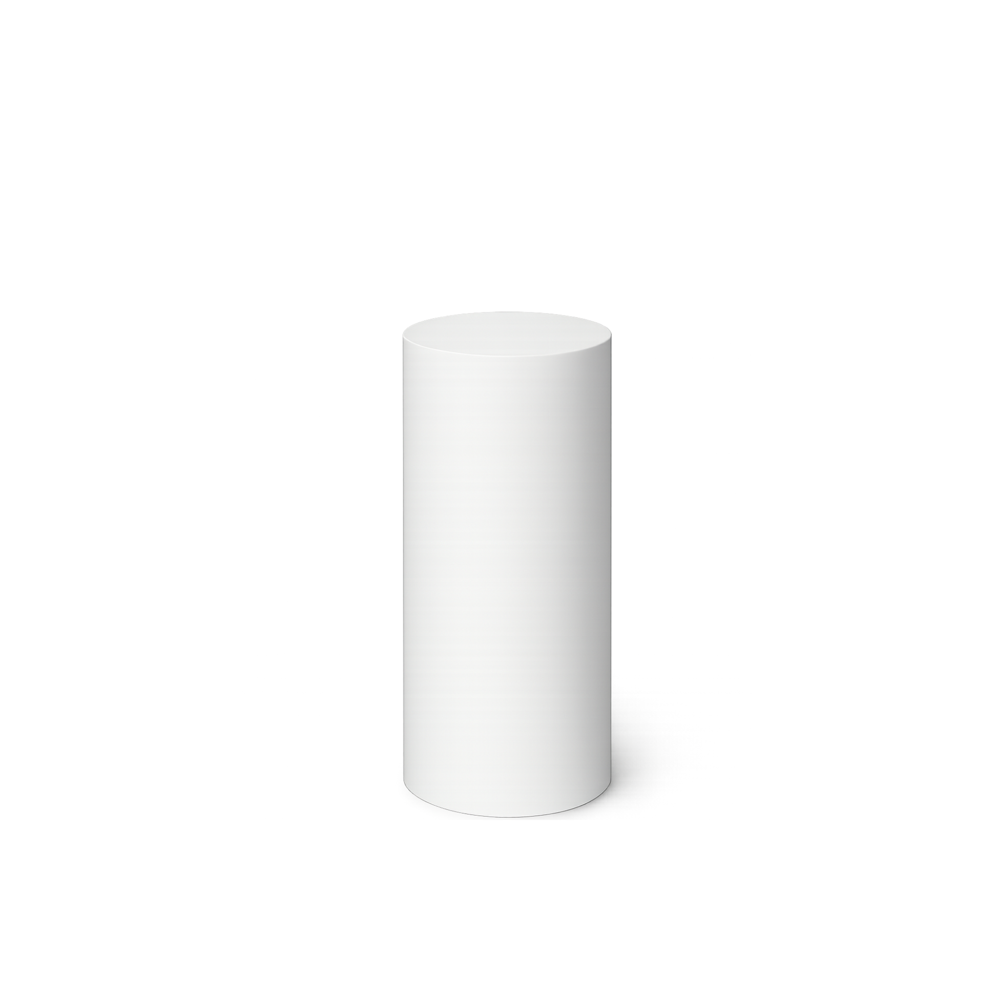 Metal Cylinder Pedestal Display White M: 13" x 23 1/2