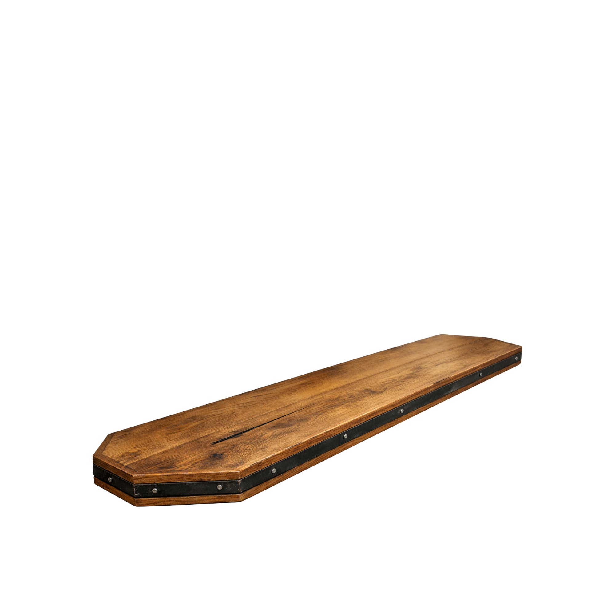 Oak Bar Top for Jack Daniel's Barrel with steel edge
