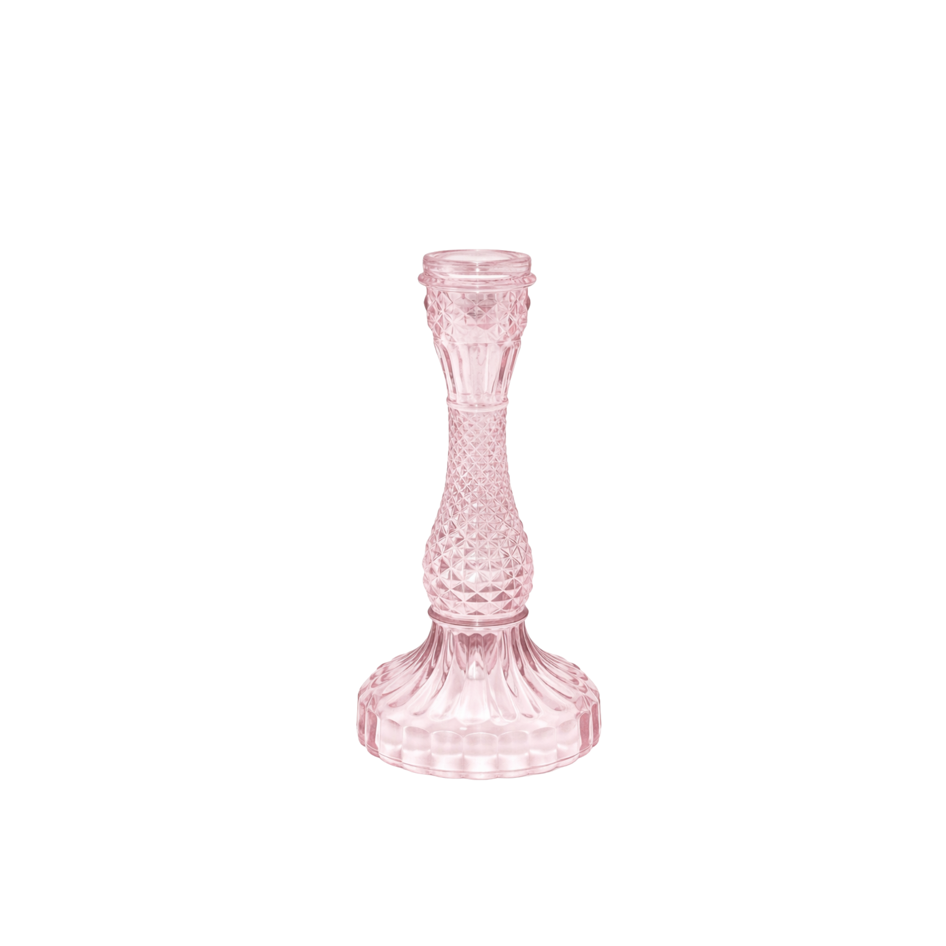 Pink Candle Holder Large 4" Ø x 8 1/2" H