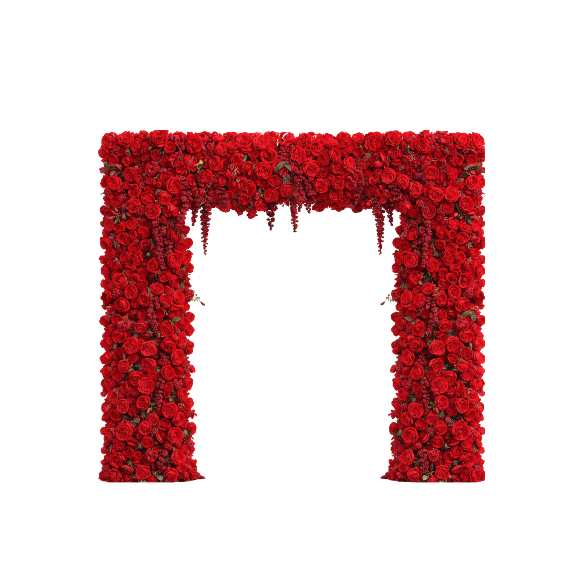 Red Rose & Wisteria  Square Floral Arch 8 FT Pipe Kit Frame Needed