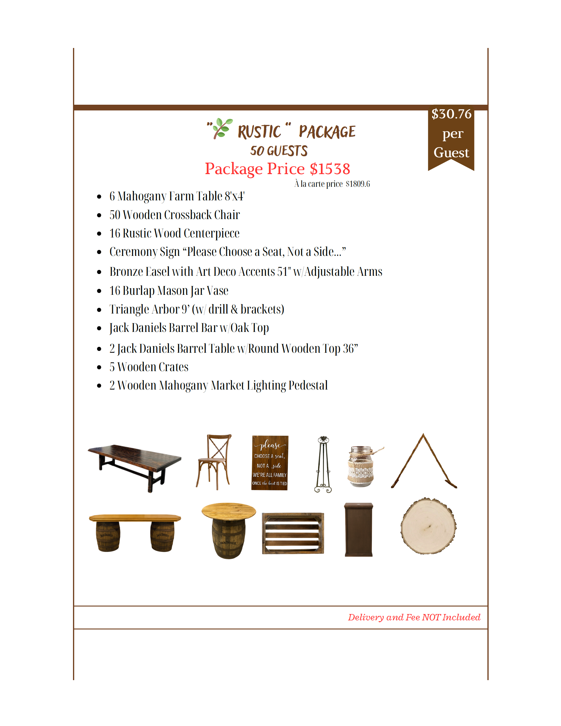 "Rustic" Package - 50 guests