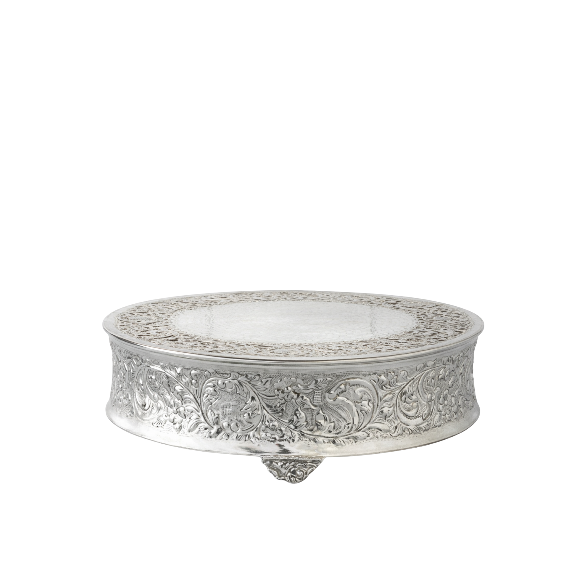Silver Beveled Cake Stand 18”