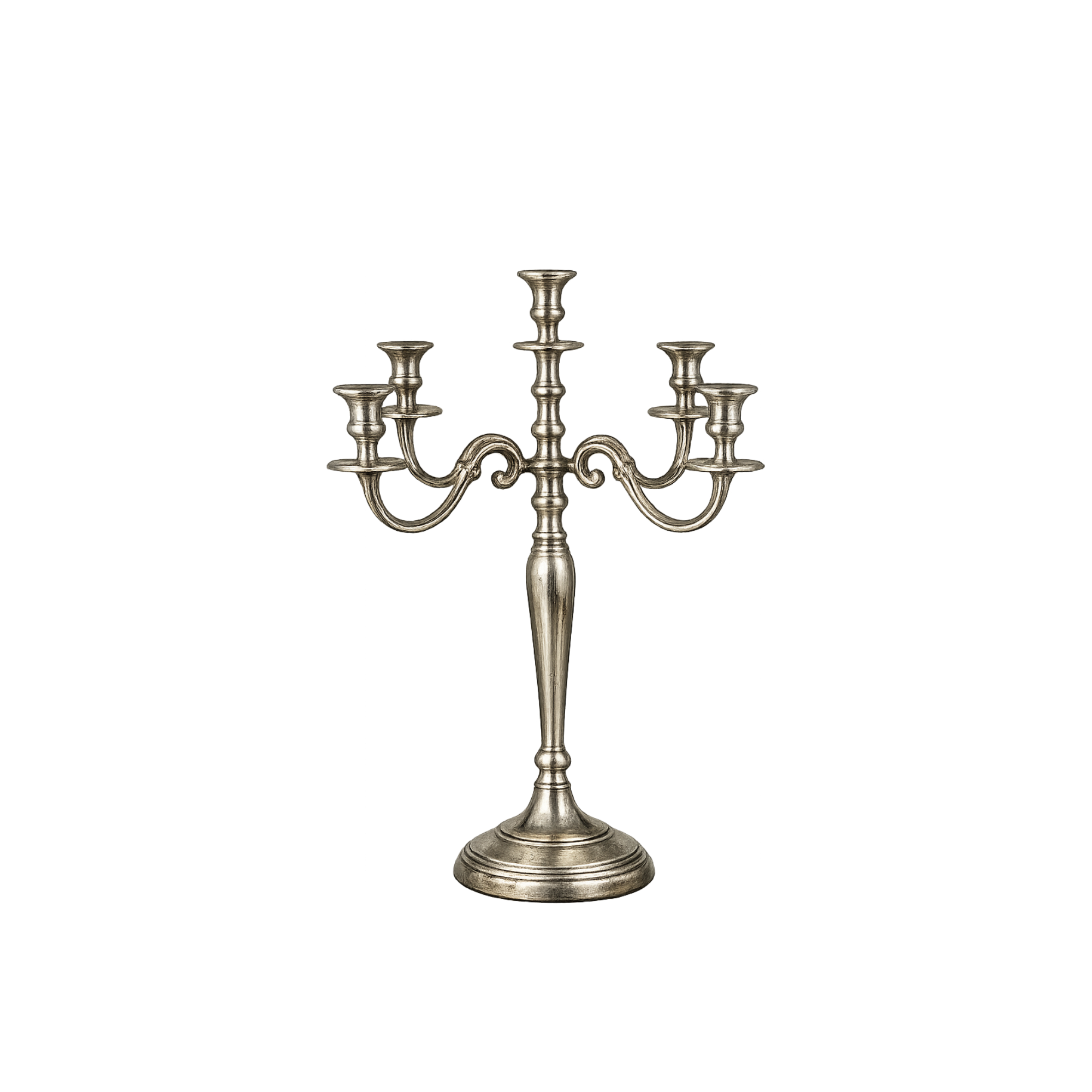 Silver Candelabra 24” w/5 Arms