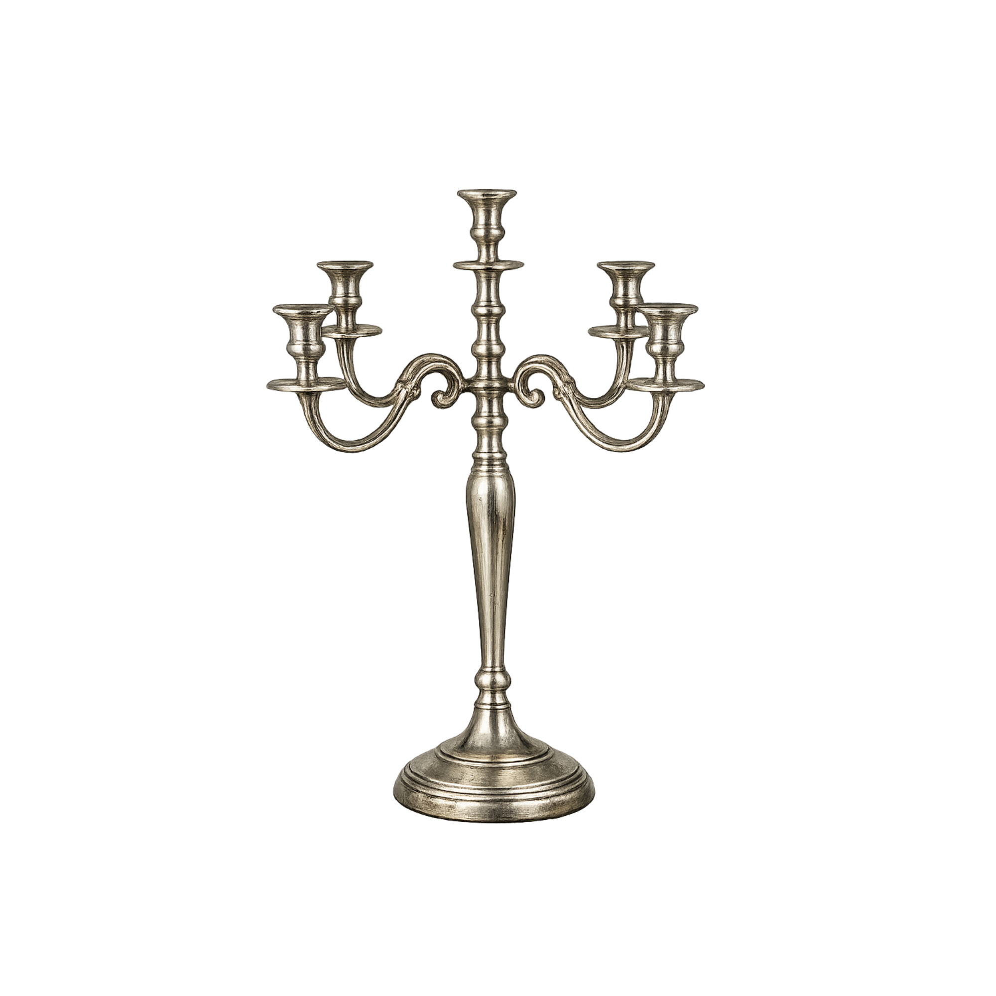 Silver Candelabra 30” w/5 Arms