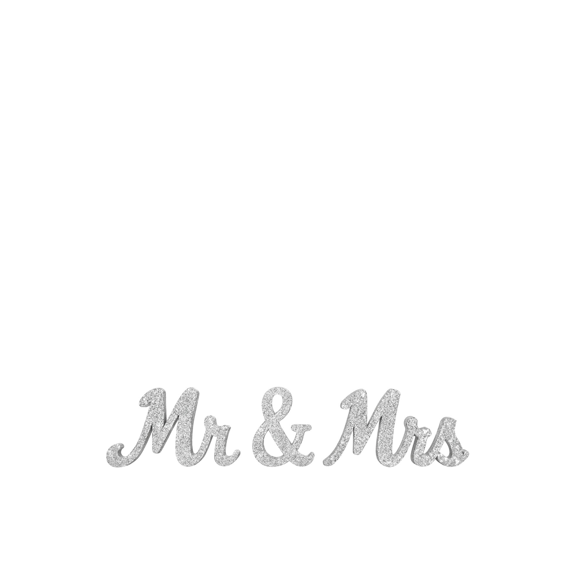 Silver Mr. & Mrs. Sign 7”
