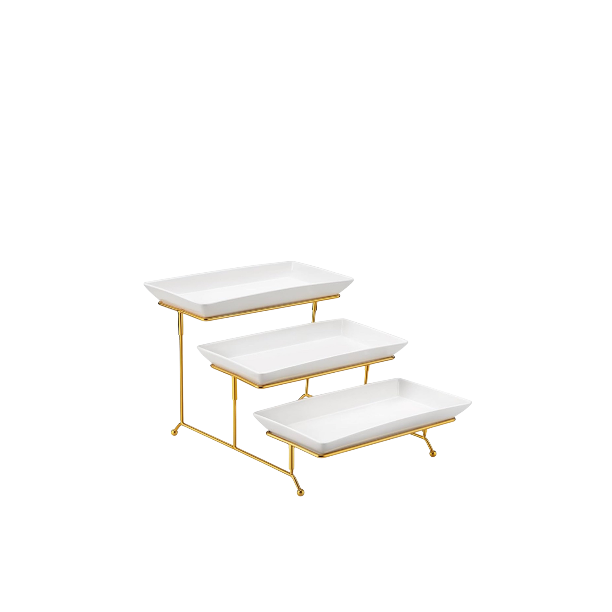 Small 3 Tier Serving Tray 11.5" x 5.6" Melamine Platters