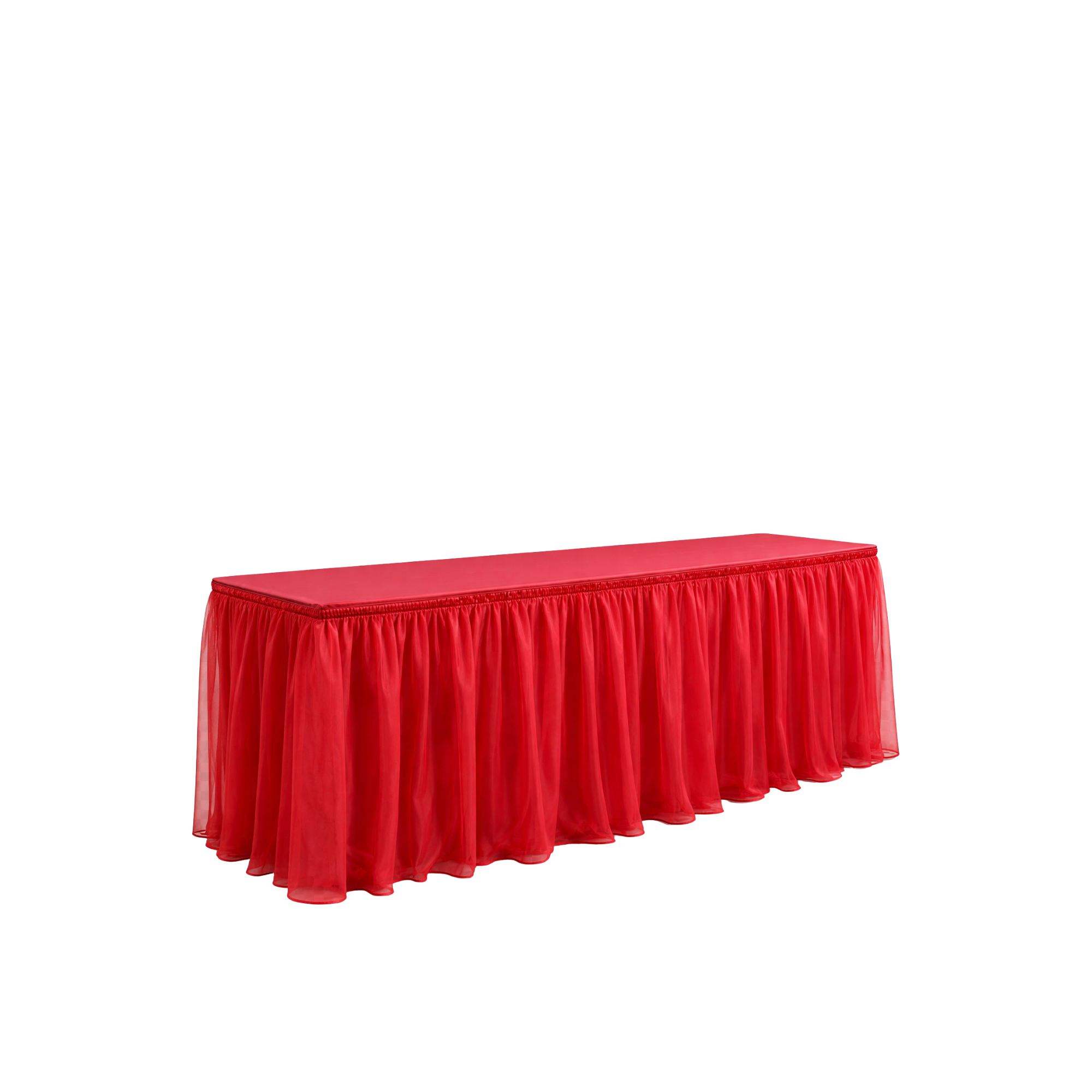 Red Organza Table Skirting 6’