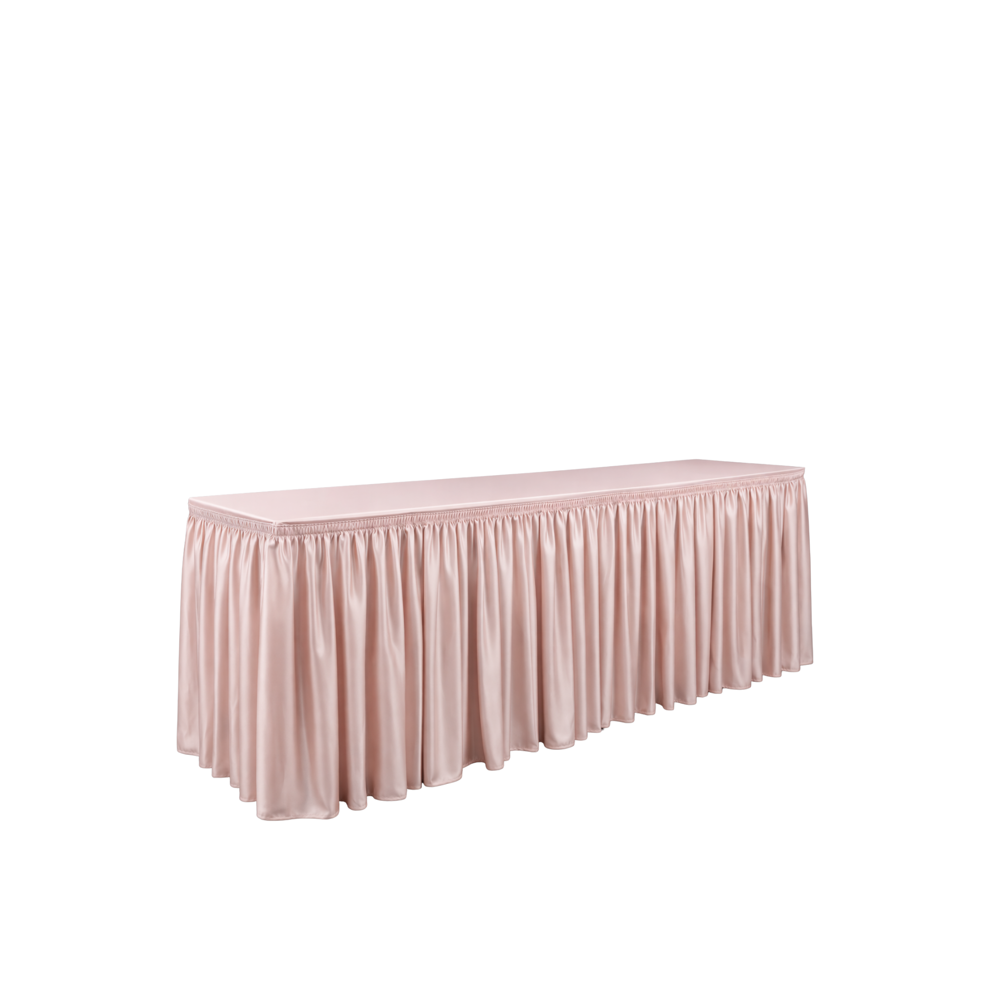 Blush Lamour Satin Table Skirting 20'