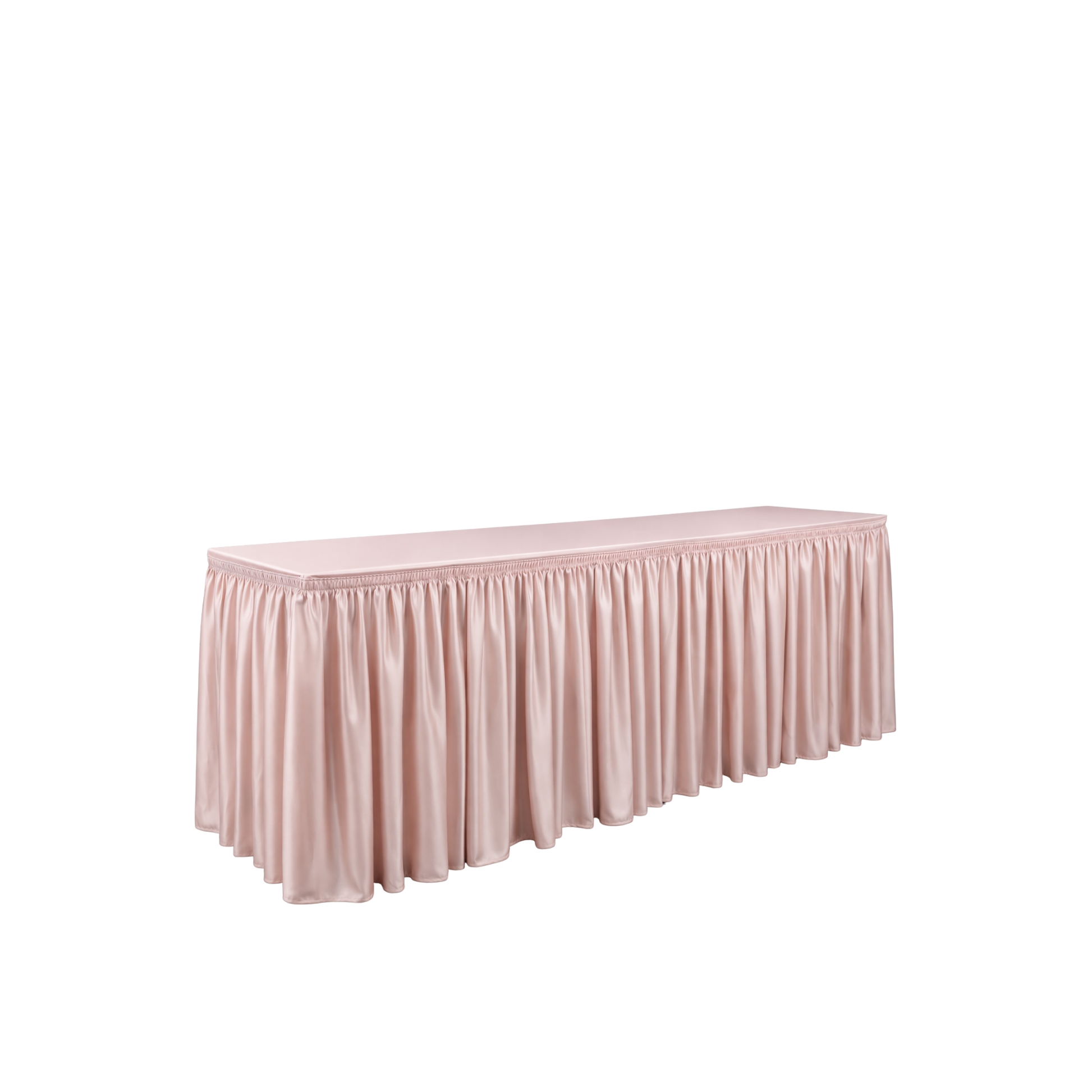 Blush Lamour Satin Table Skirting 20'
