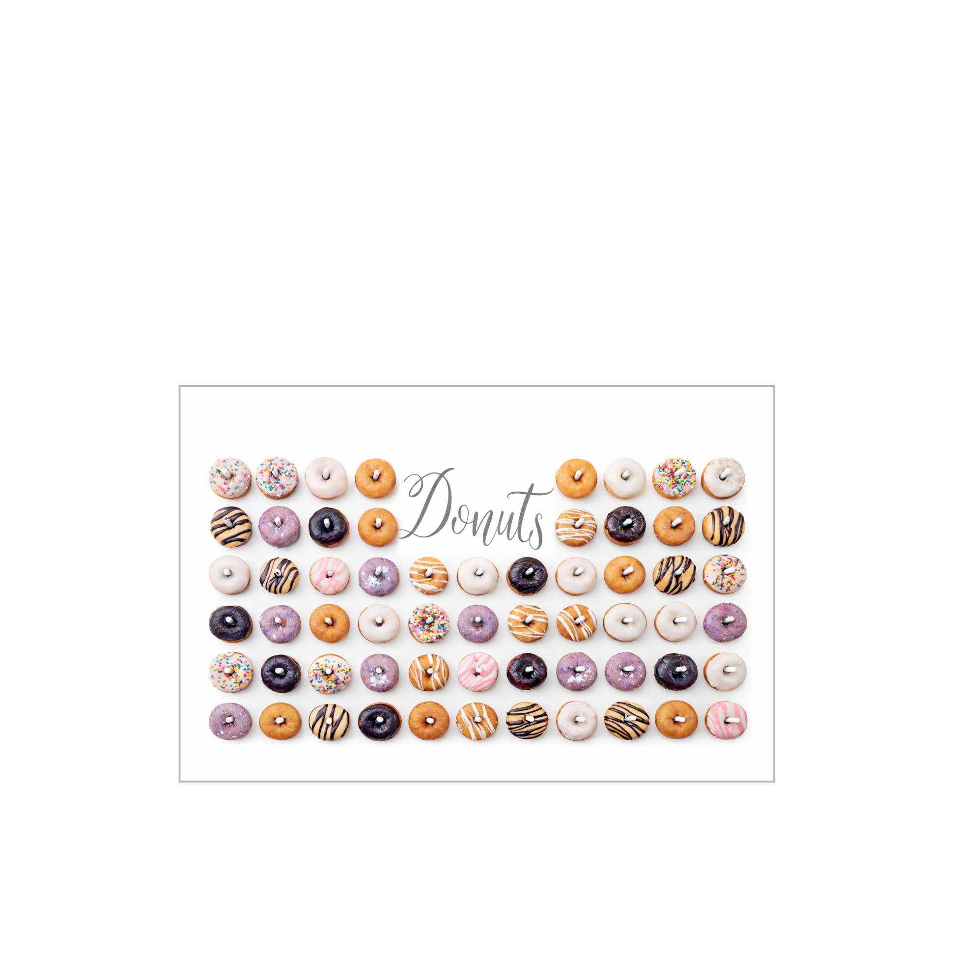 White Donut Wall 30” x 40’ Holds 71 donuts