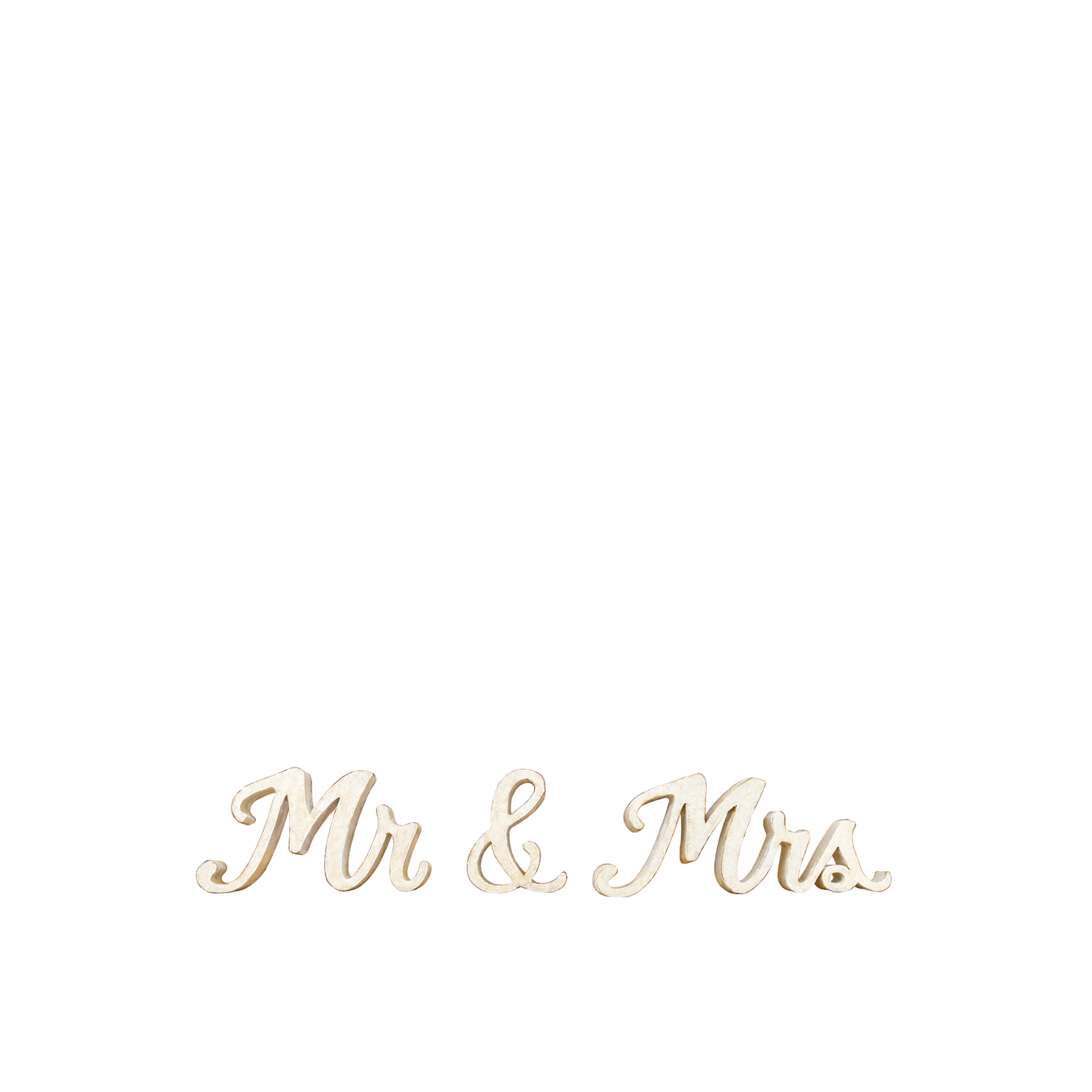 White Mr. & Mrs. Sign 7”