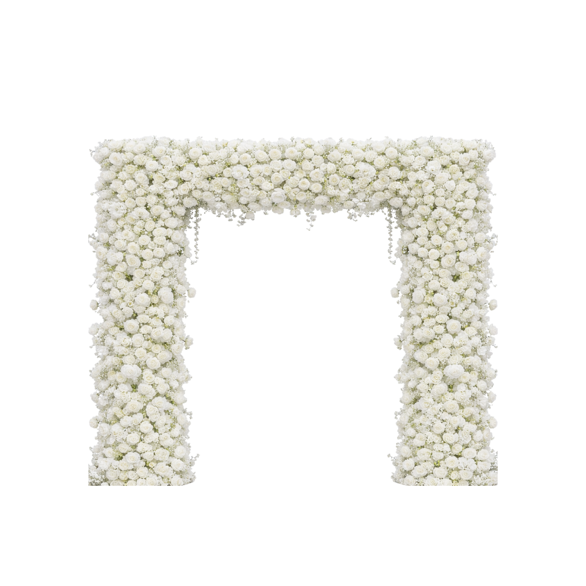 White Rose, Hydrangea, Square Floral Arch 8 FT Pipe Kit Frame Needed